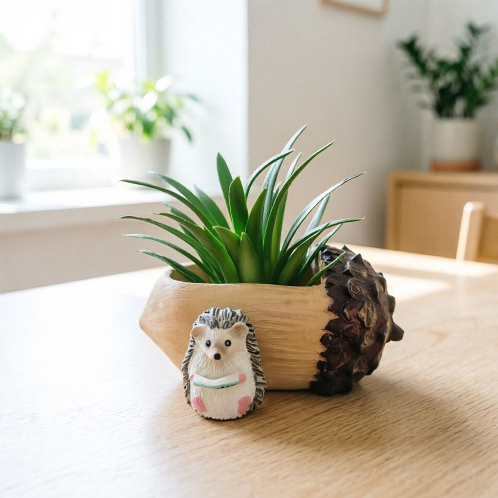 Creative Hedgehog Pinecone Resin Planter