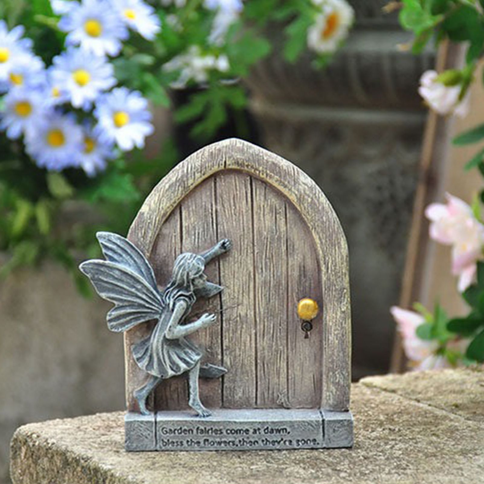 Whimsical Fairy Door Garden Statue Enchanting Outdoor & Indoor Decor for Flower Beds
