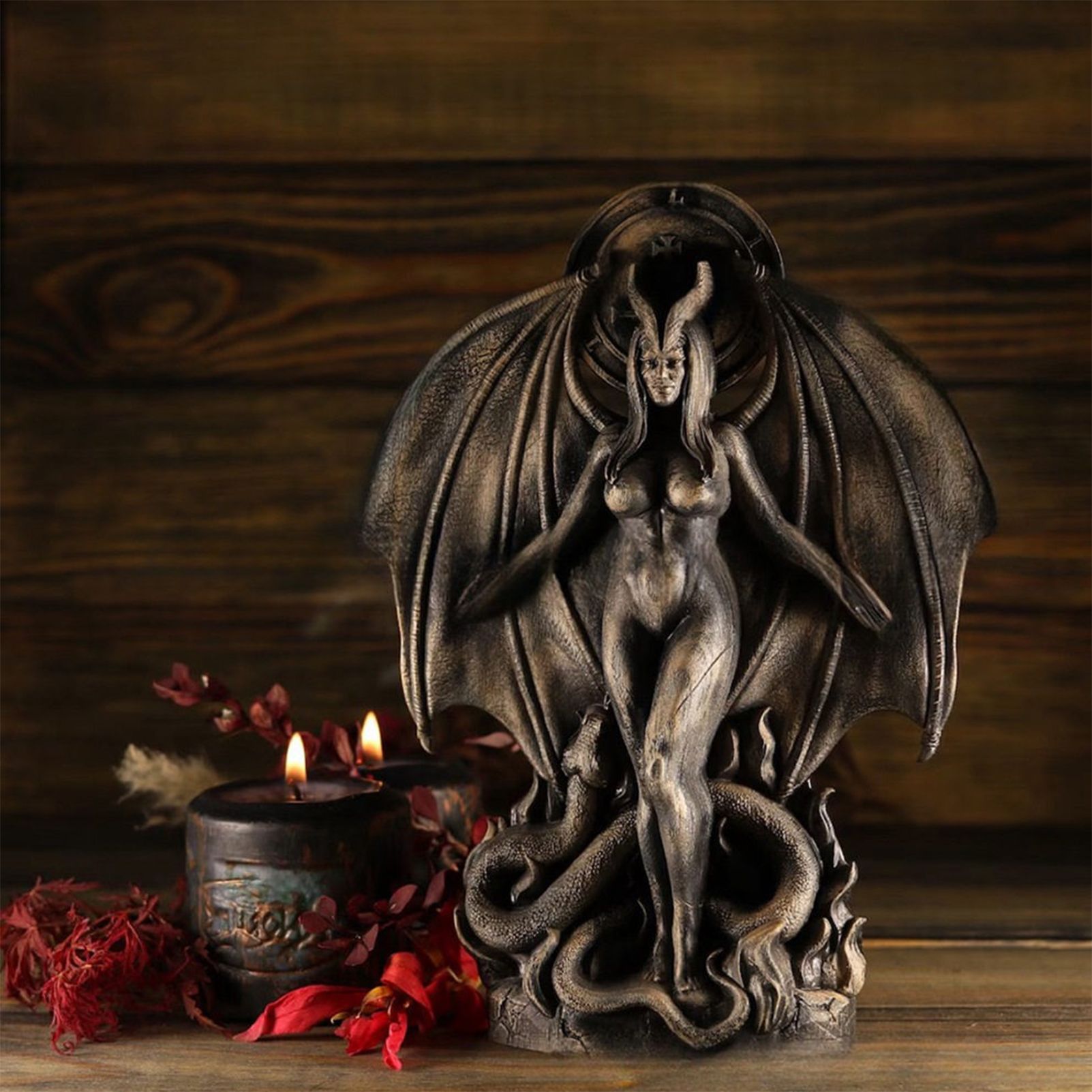 Lilith Inanna Goddess Statue - Gothic Resin Figurine
