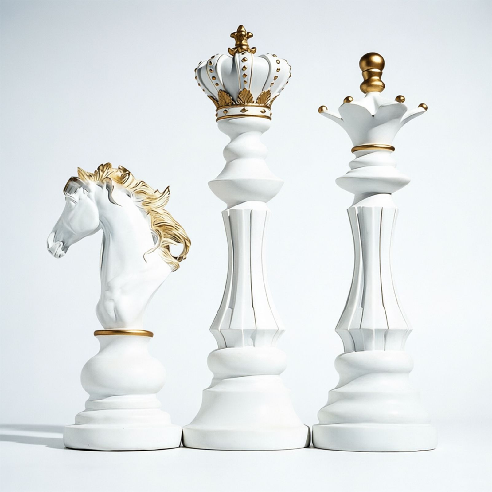 Luxury Resin Chess Piece Statues Set of 3 - King Luxury Resin Chess Piece Statues Set of 3 - King