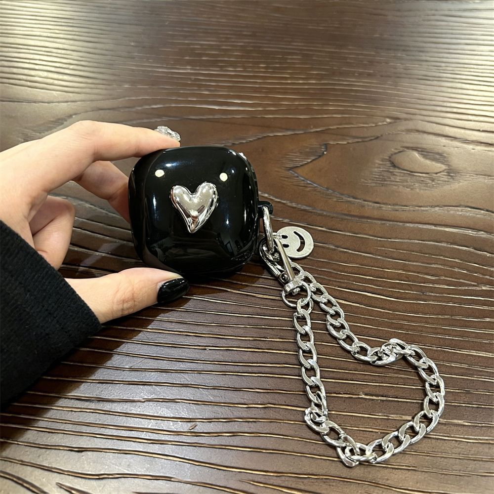 AirPods Pro Electroplated Heart [Black Shell] + Smiling Face Bracelet