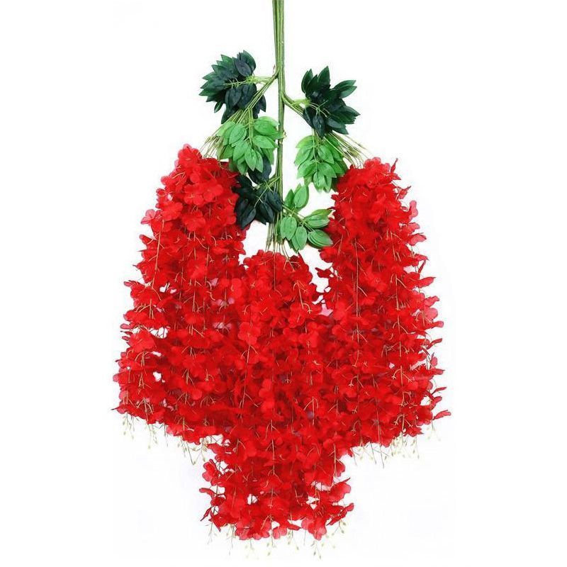 ArtificialWisteriaFlowers-BrightRed-110CM-12-StemPack