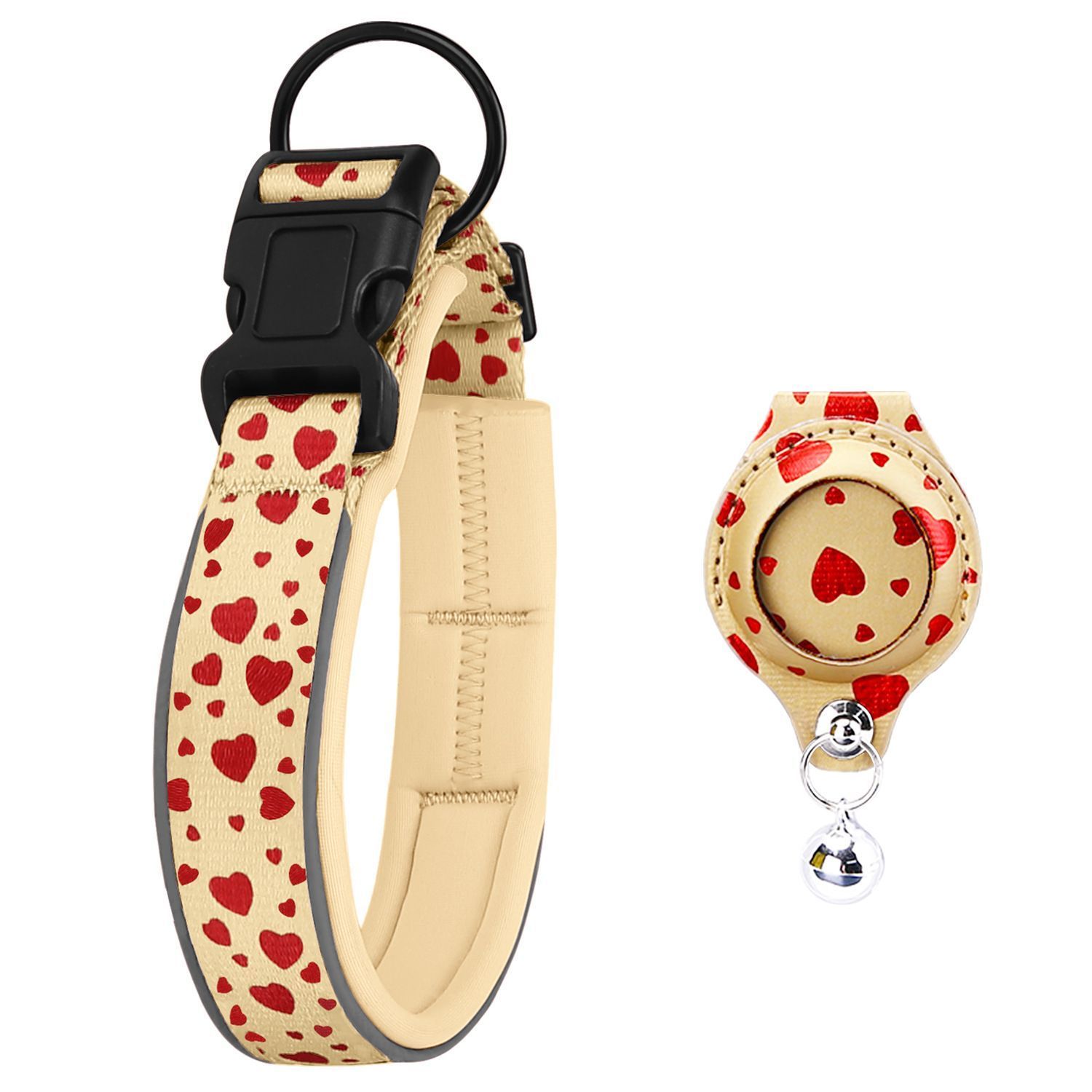 Pet positioning collar-Heart Yellow 1Pair1-M-without locator
