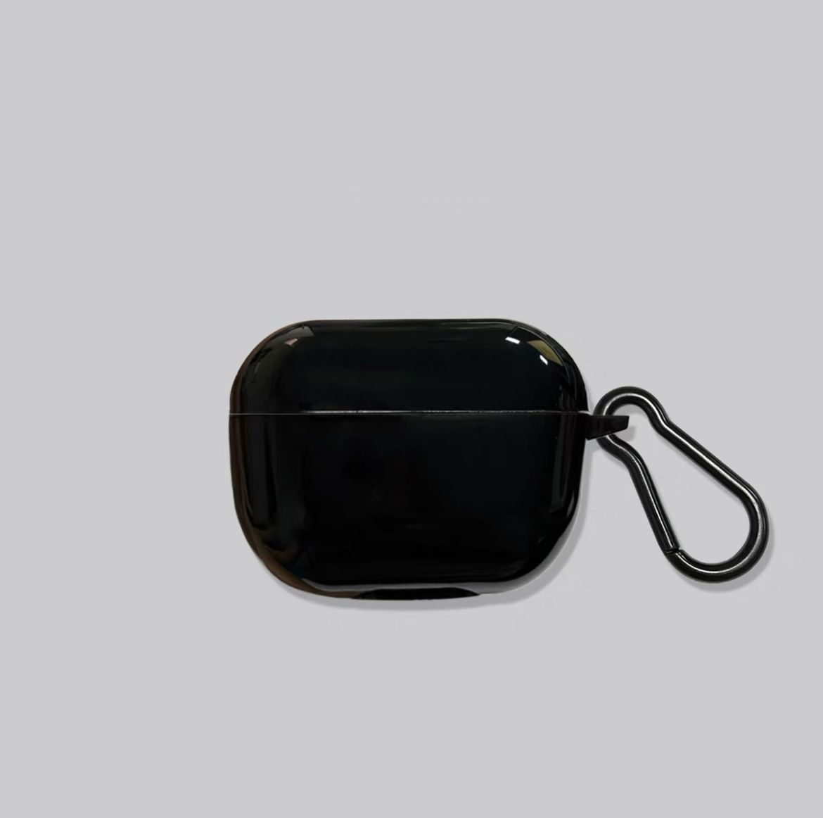 Solid Black Soft Case + Hook AirPods 1/2