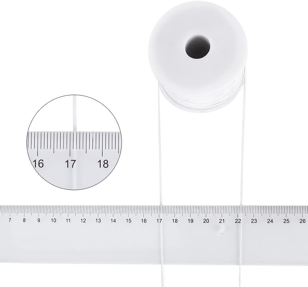 50m White Nylon Covered Elastic Thread