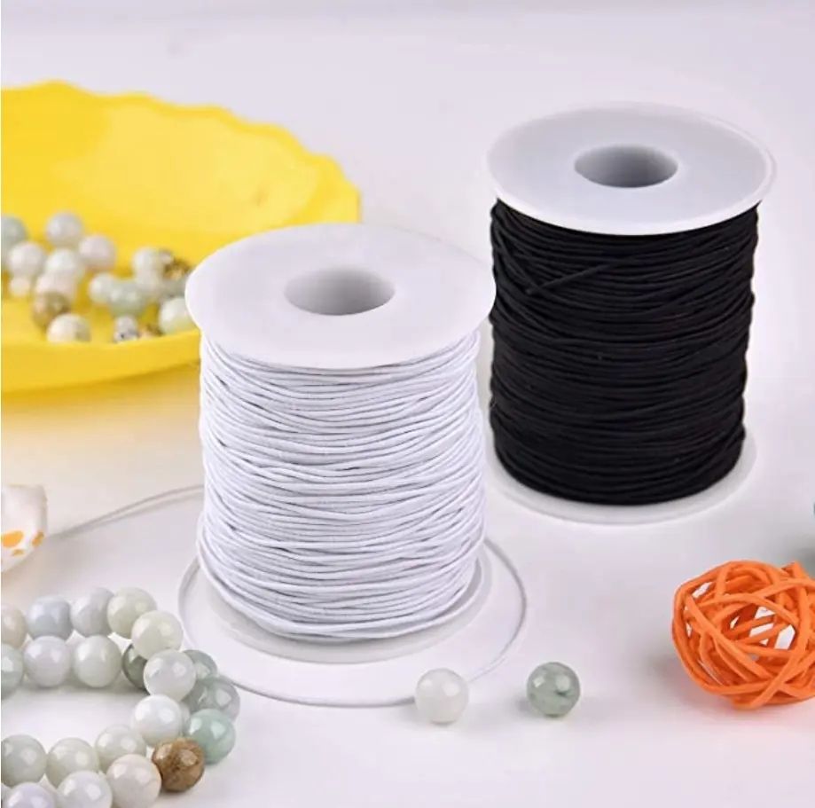 50m White Nylon Covered Elastic Thread