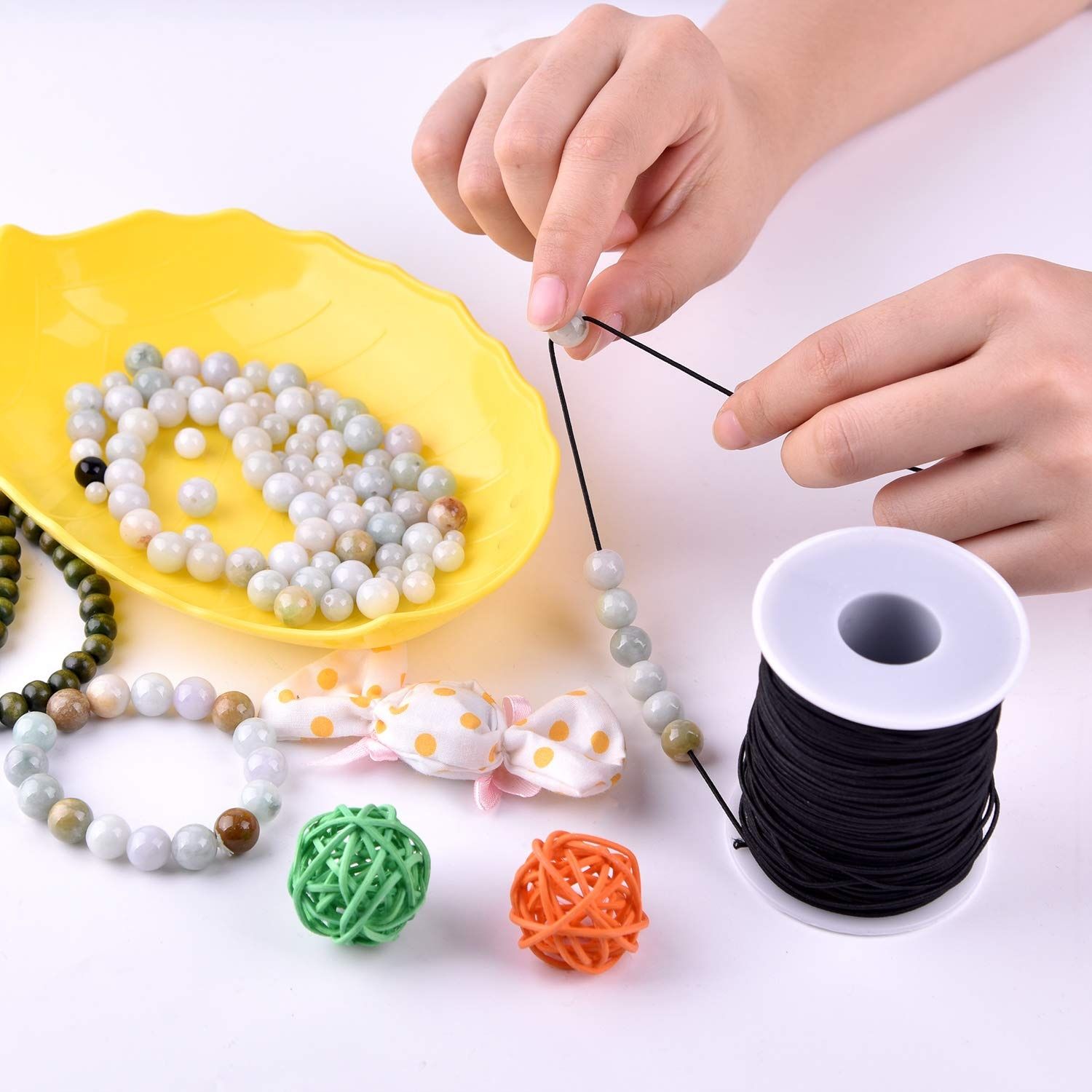 50m White Nylon Covered Elastic Thread