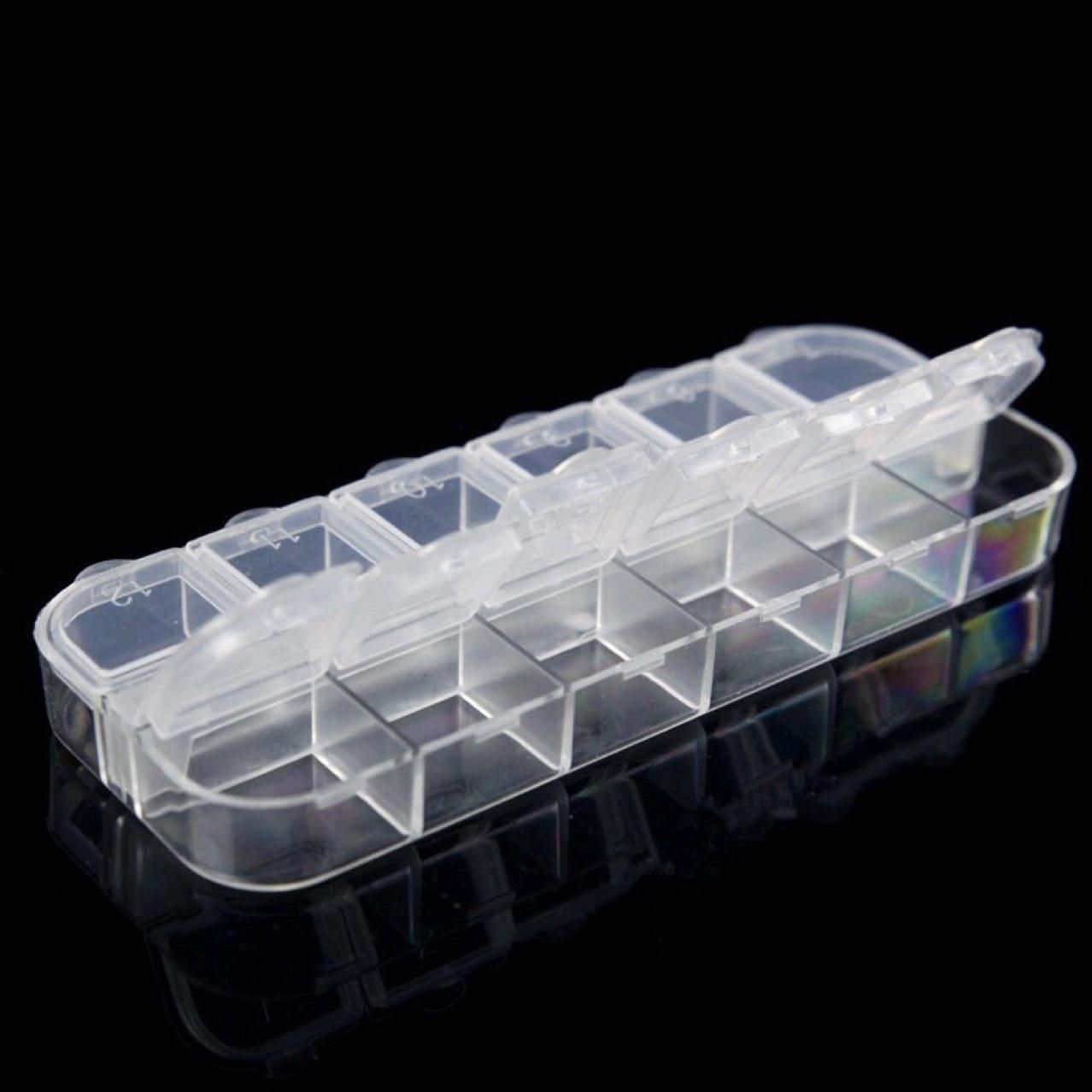 12-compartment transparent storage box