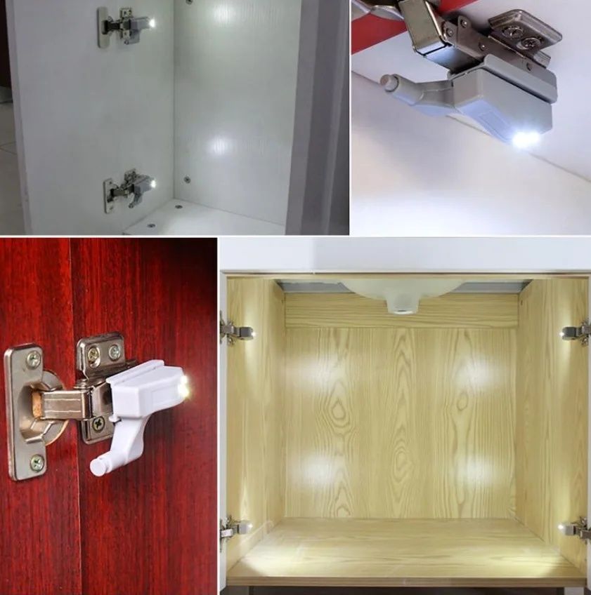 3-pack Universal LED Hinge Sensor Light for Cabinet Wardrobe Kitchen Night Light
