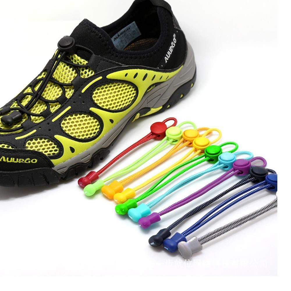 Elastic lace shoes with drawstring, purple, 2 pairs