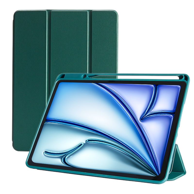 SENYOSON Green Trifold Stand Case Slim Lightweight Soft TPU Case for iPad 11th Generation (A16) 11 Inch 2025, Compatible with iPad 10th Generation 10.9 Inch 2022, with Pencil Holder, Trifold Stand, Auto Wake/Sleep