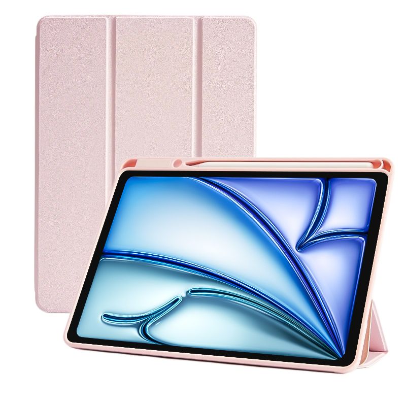 SENYOSON Pink Trifold Stand Case Slim Lightweight Soft TPU Case for iPad 11th Generation (A16) 11 Inch 2025, Compatible with iPad 10th Generation 10.9 Inch 2022, with Pencil Holder, Trifold Stand, Auto Wake/Sleep