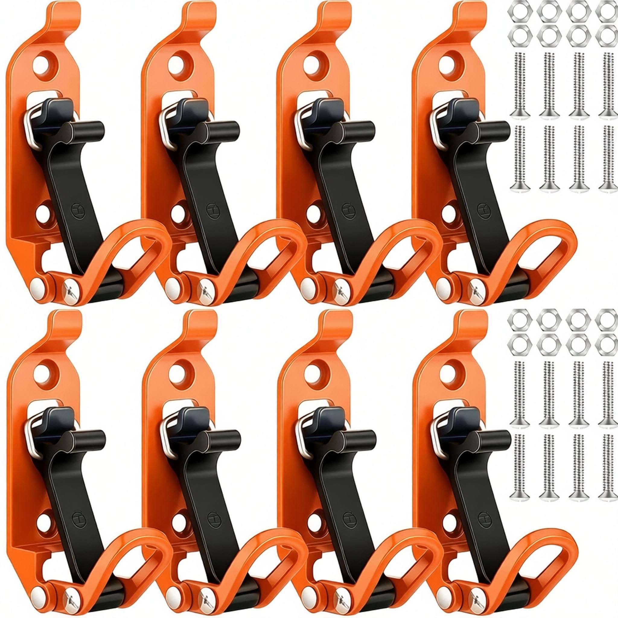 8 Pcs Shovel Holder, Heavy Duty Shovel Mounts for Roof Rack, Quick Release Axe Holder Mount Kit, Metal and Rubber Car Accessories Garage Storage Wall Mounting Brackets Truck