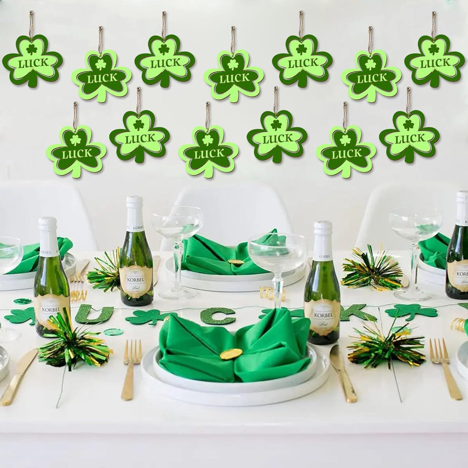 20Pcs Wooden Shamrock Ornaments to Paint