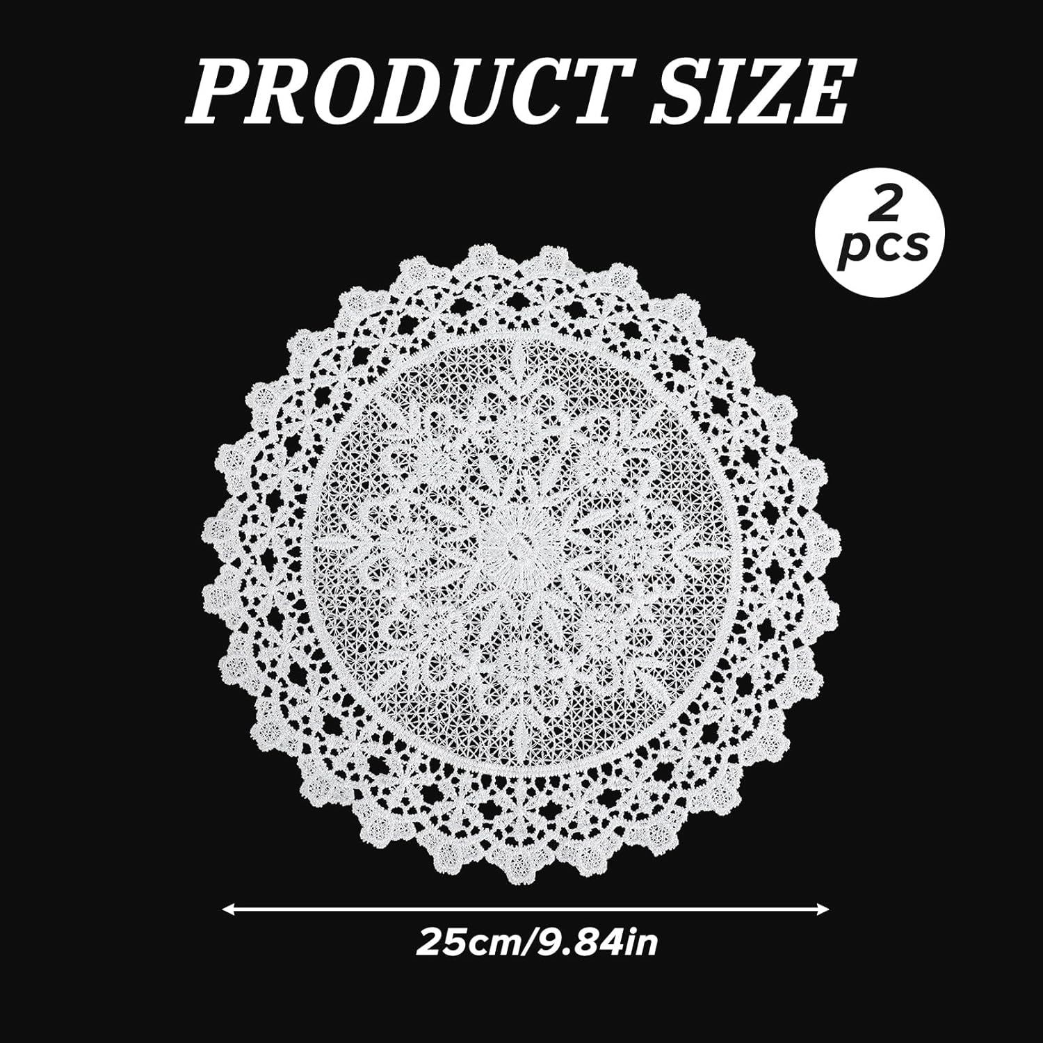 2PCS Vintage Crochet Doilies