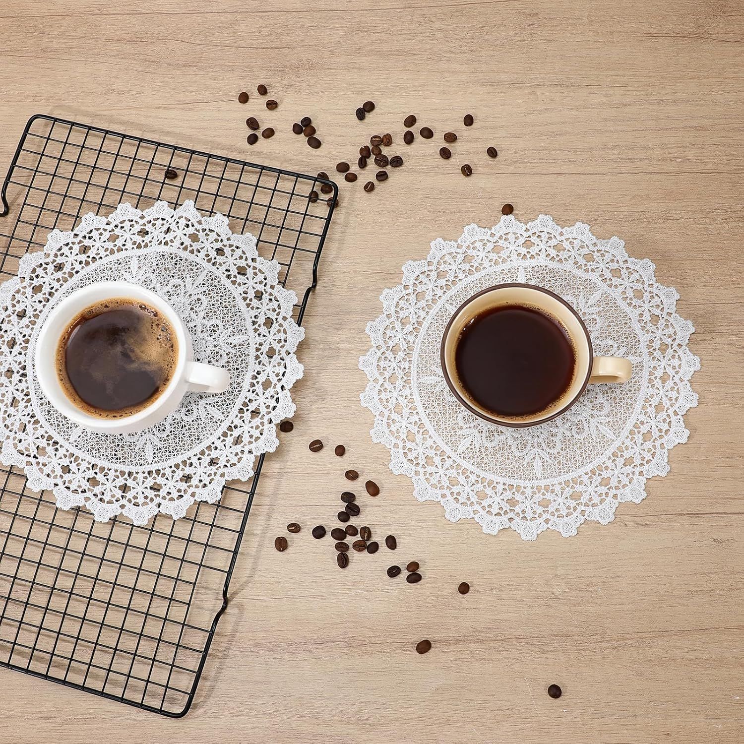2PCS Vintage Crochet Doilies