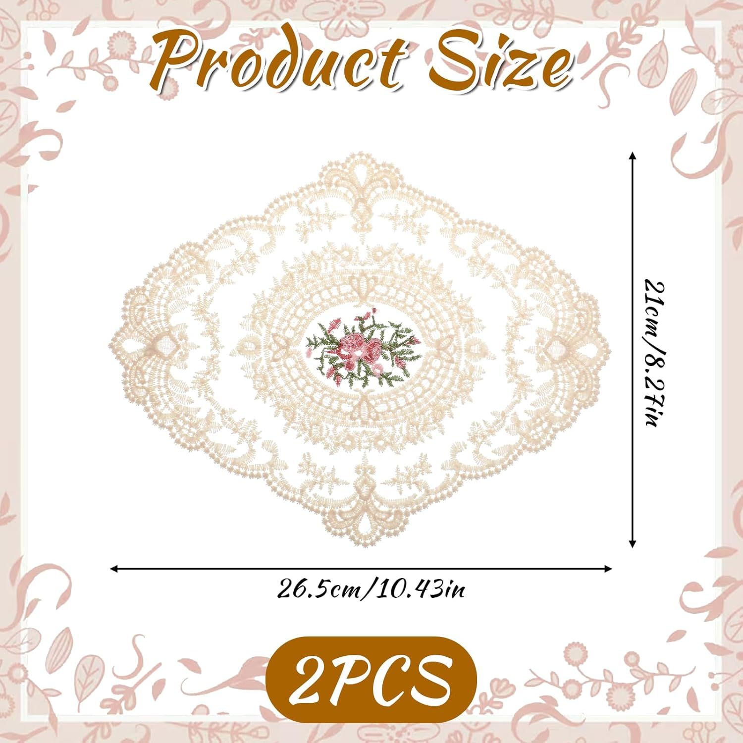 2PCS Lace Doilies for Tables