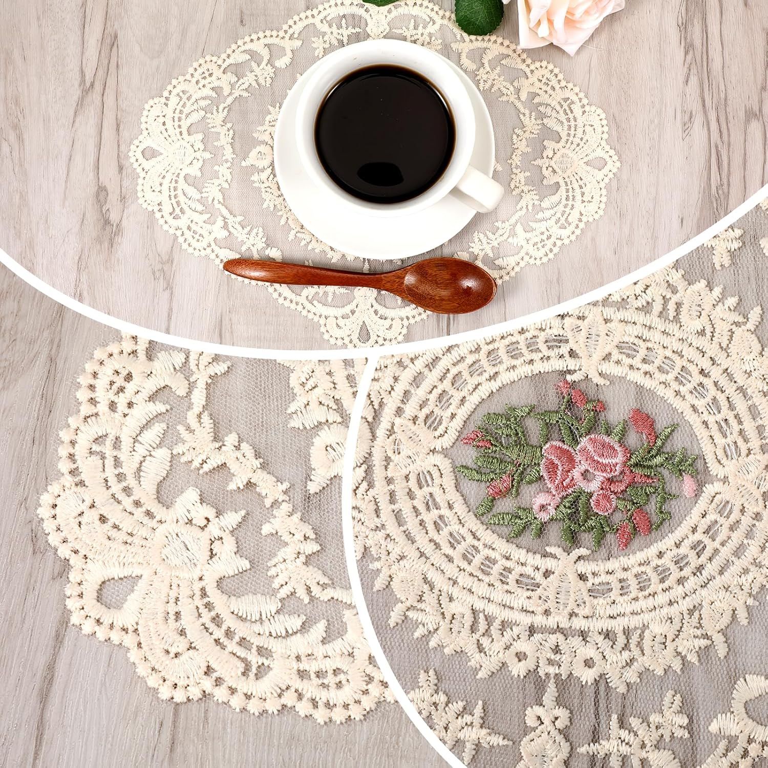 2PCS Lace Doilies for Tables