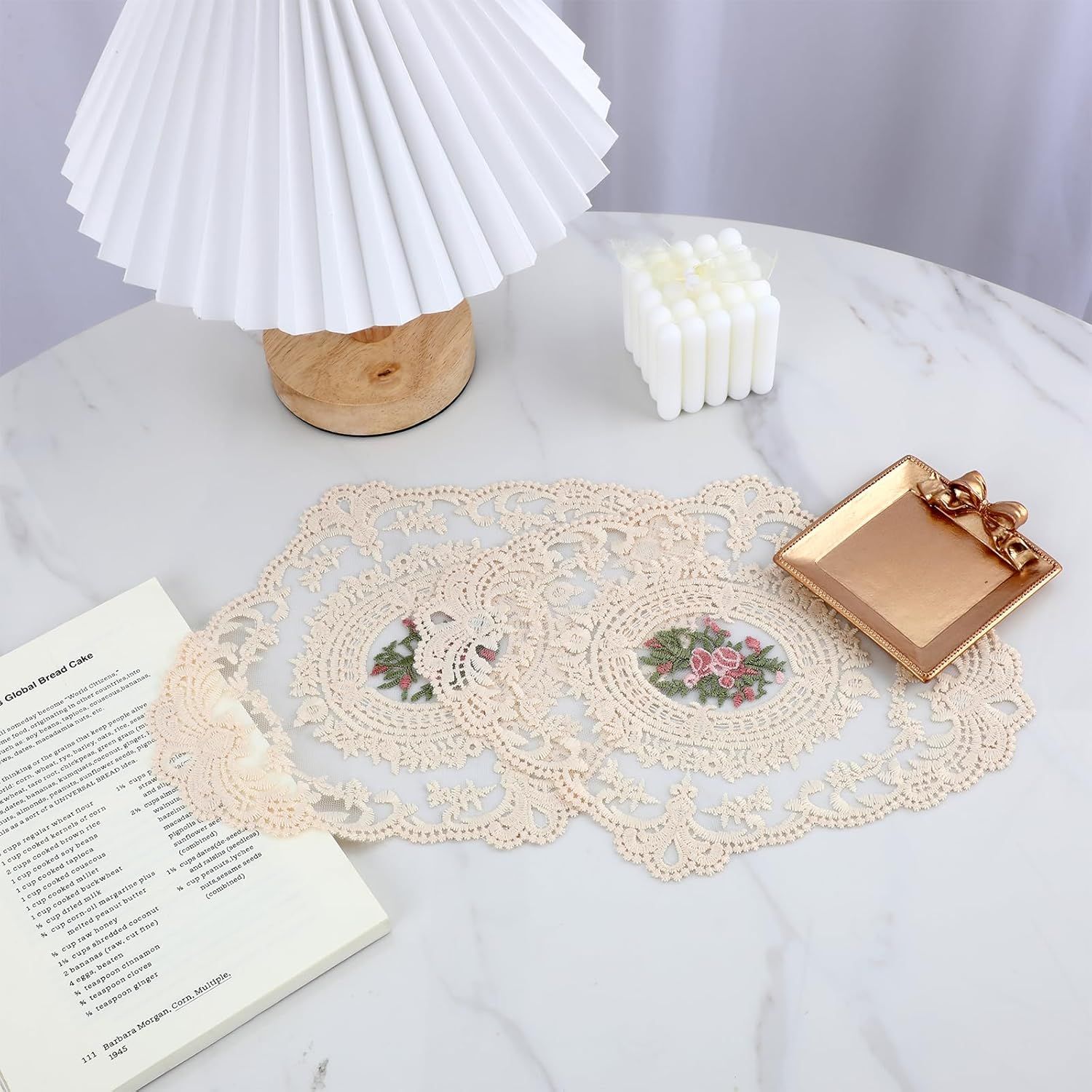 2PCS Lace Doilies for Tables