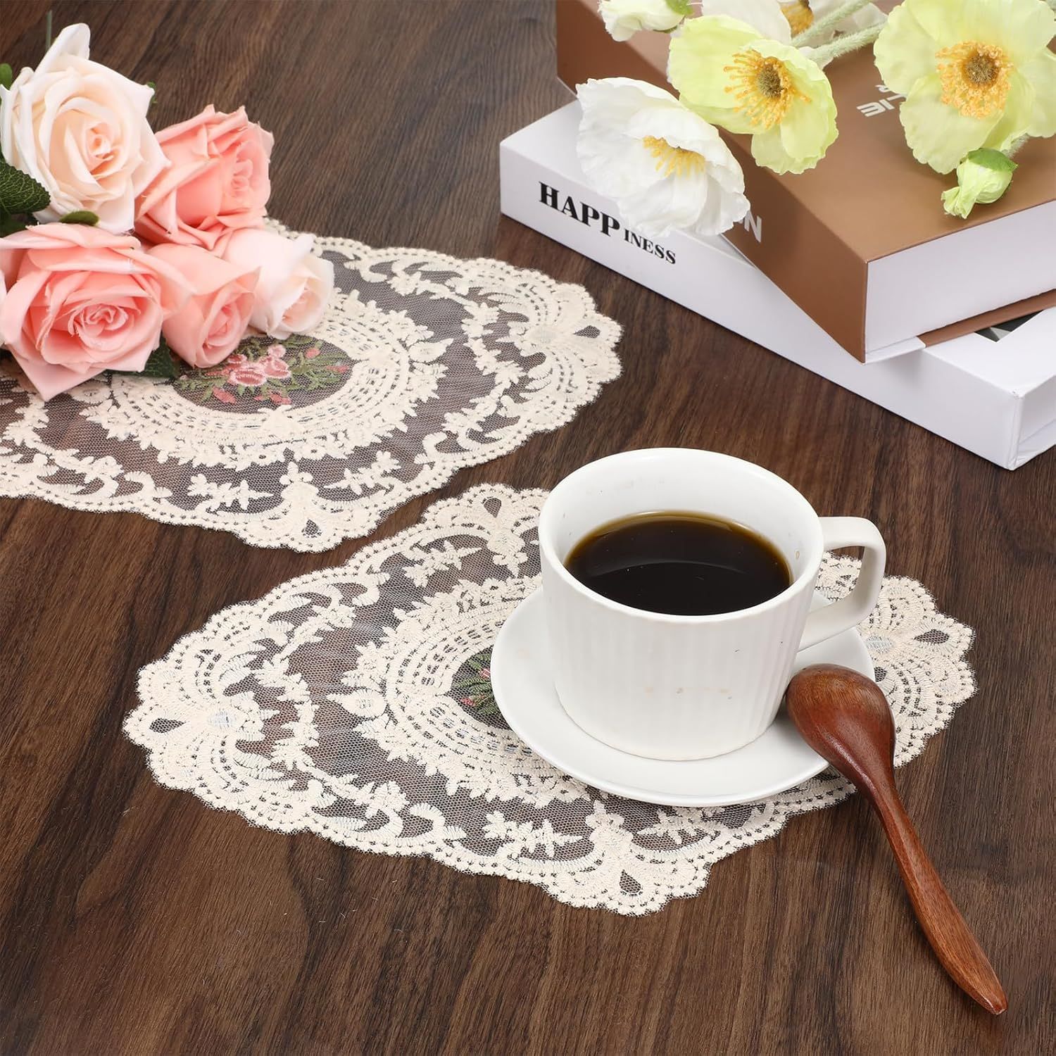 2PCS Lace Doilies for Tables