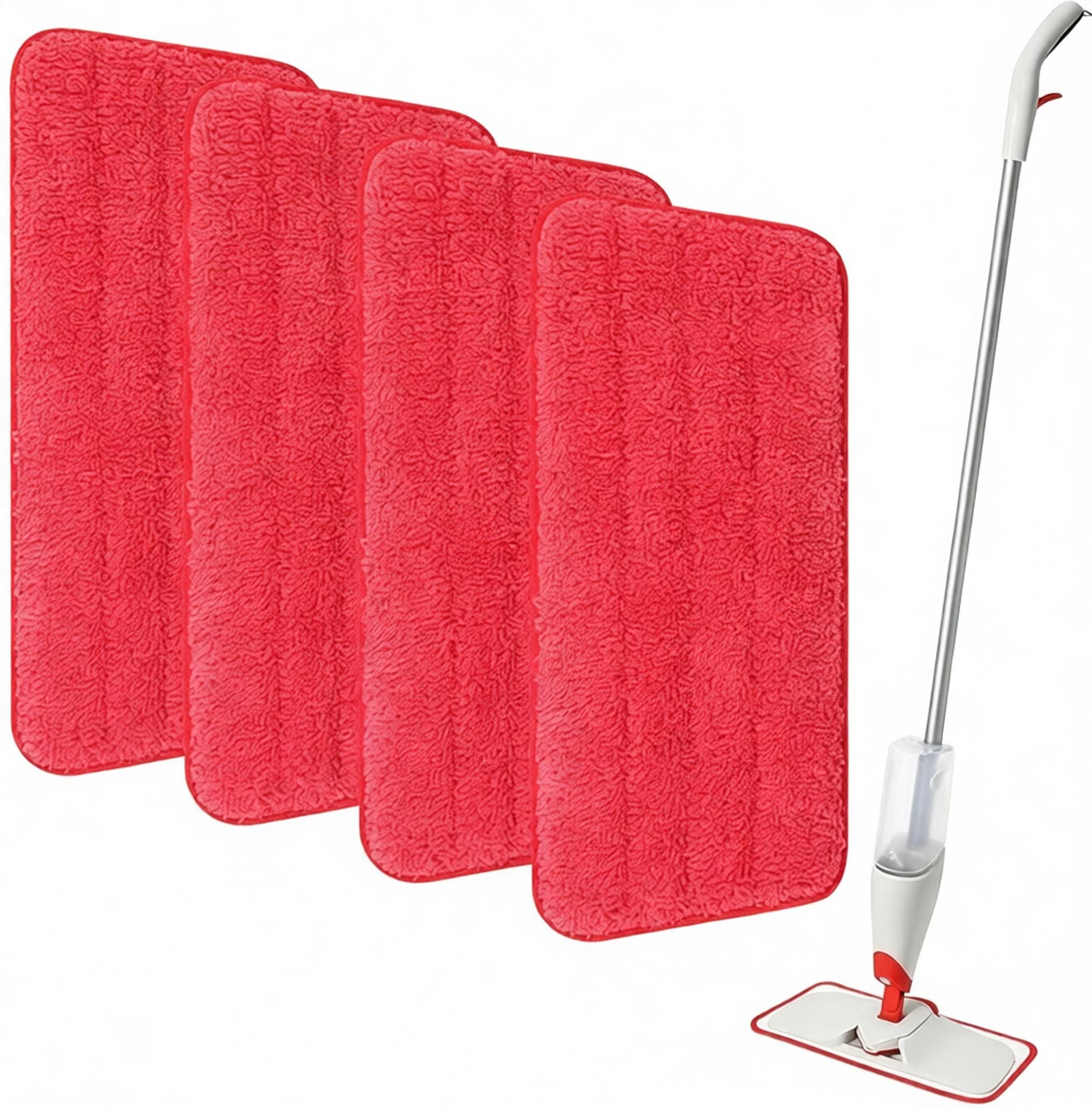 Mop Replacement Pads Compatible with OXO Good Grips Spray Mop - Reusable Microfiber Pad Refill for Floor Cleaning, 4 Pack (Mop is Not Included)