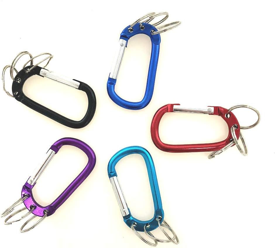 Aluminum D-Shaped Carabiner Buckle With 3 Keychian Clip Spring Carabiner Hook Snap Key Chain Aluminum D-Shaped Carabiner Buckle With 3 Keychian Clip Spring Carabiner Hook Snap Key Chain