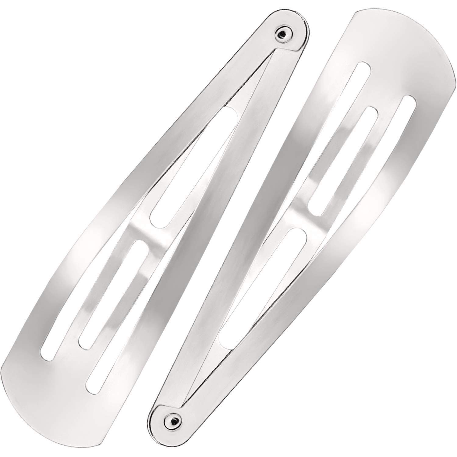 30 Pieces 3.1 Inch Large Metal Snap Hair Clips Nonslip Barrettes Women Hair Accessories(Silver)