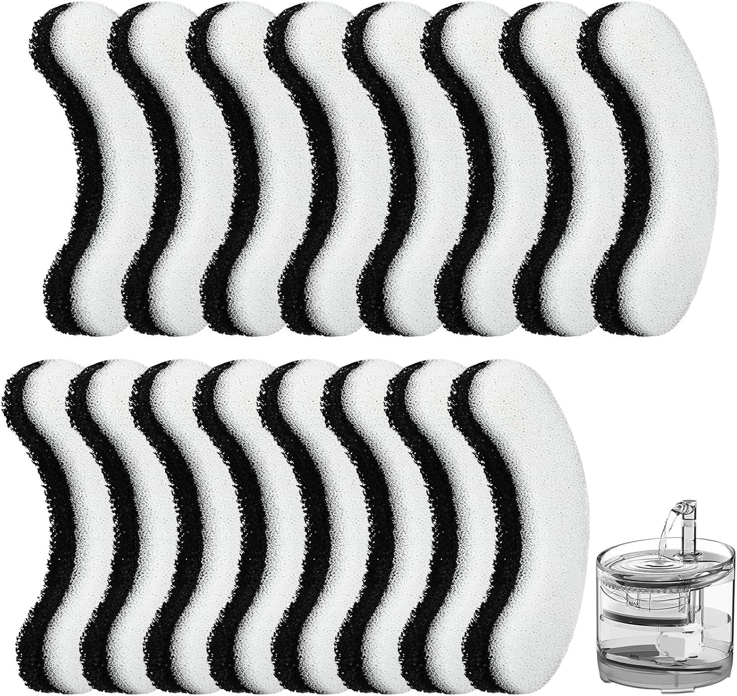 16 Pieces Cat Water Fountain Filters, Water Fountain Filters Replacement for Cat，Water Fountain Fit for Clear Fountain Perfect for NPET WF050 & WF100，Dog Dispenser (16PCS)