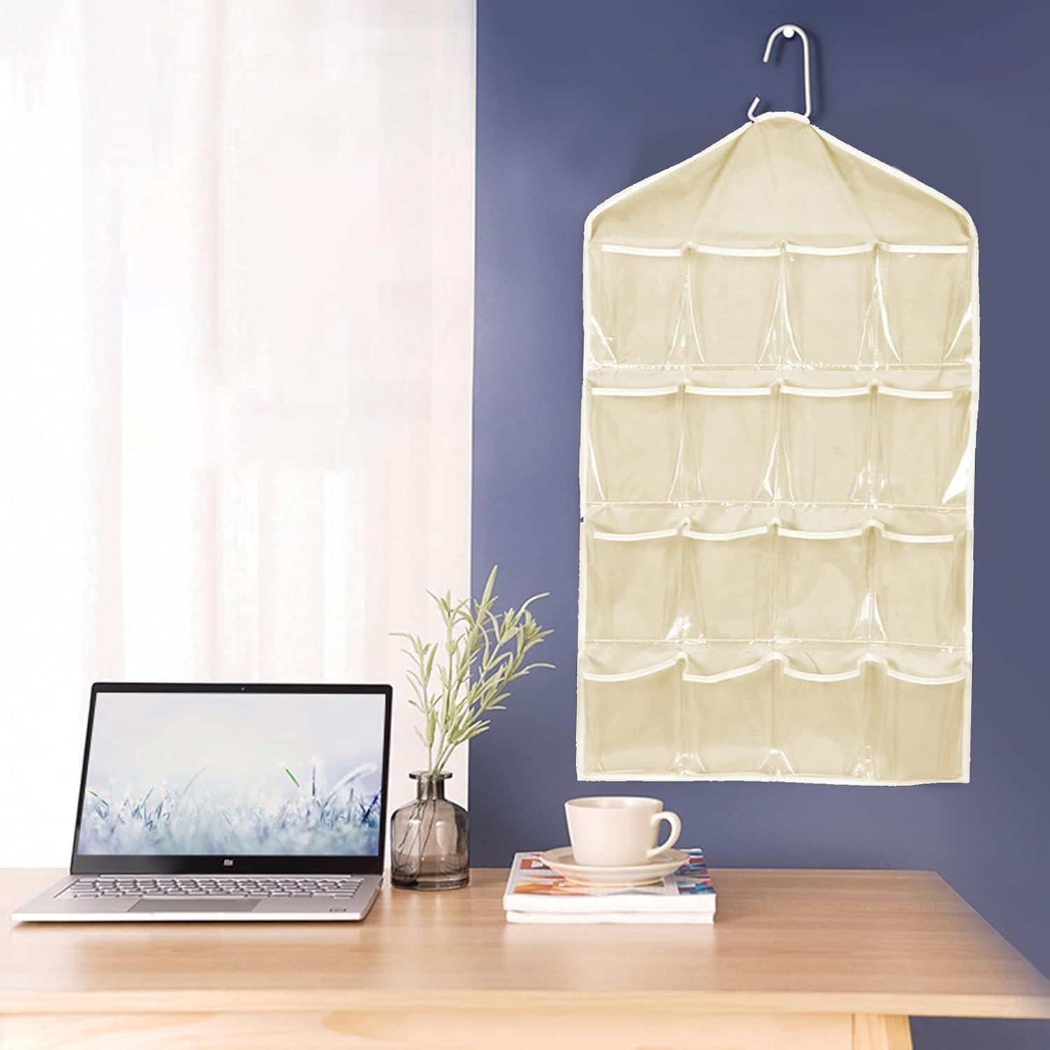 Beige Hanging Storage Bag for Closets