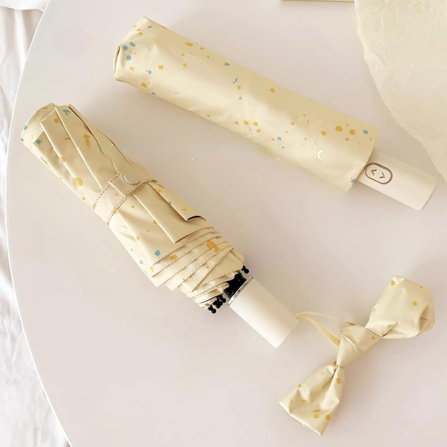 Cheesy Beige Rain & Shine Auto/Manual Foldable Umbrella for UPF 50+ UV Protection