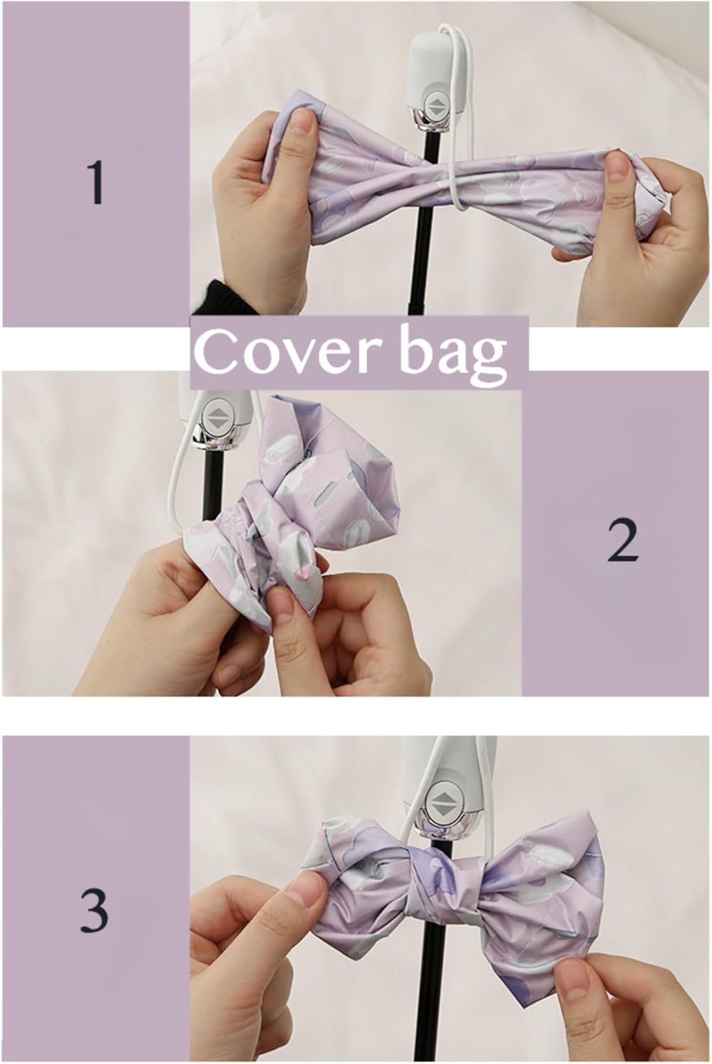 Women%27s Purple Floral Auto-open Sun & Rain Umbrella