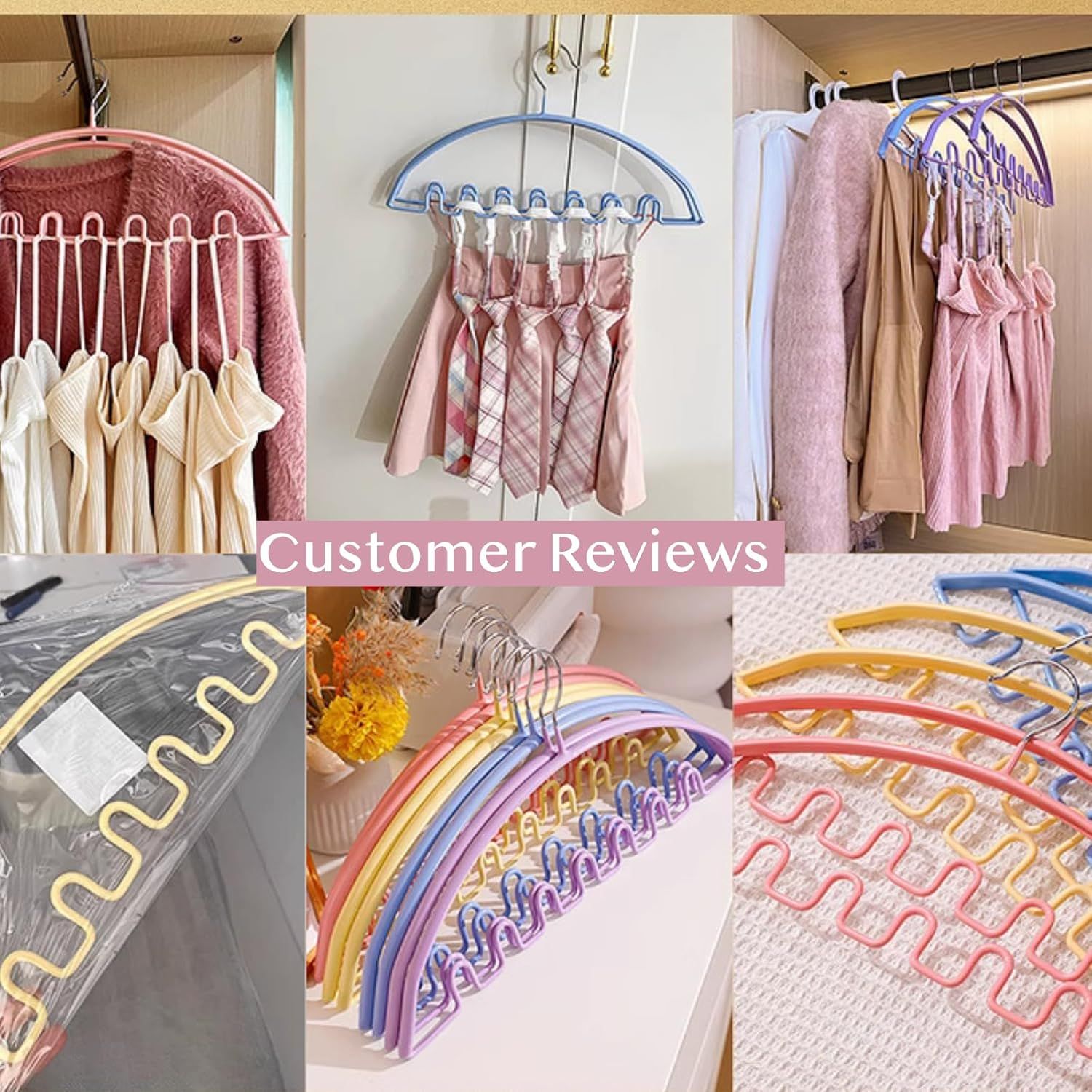 5 Pack Wave Hangers with Hooks for Bras Lingerie Cami Tops
