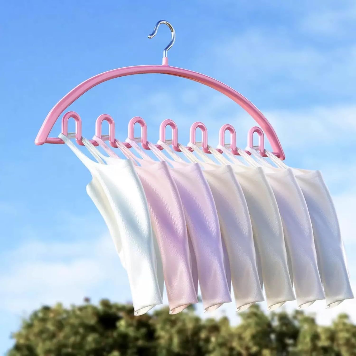5 Pack Wave Hangers with Hooks for Bras Lingerie Cami Tops
