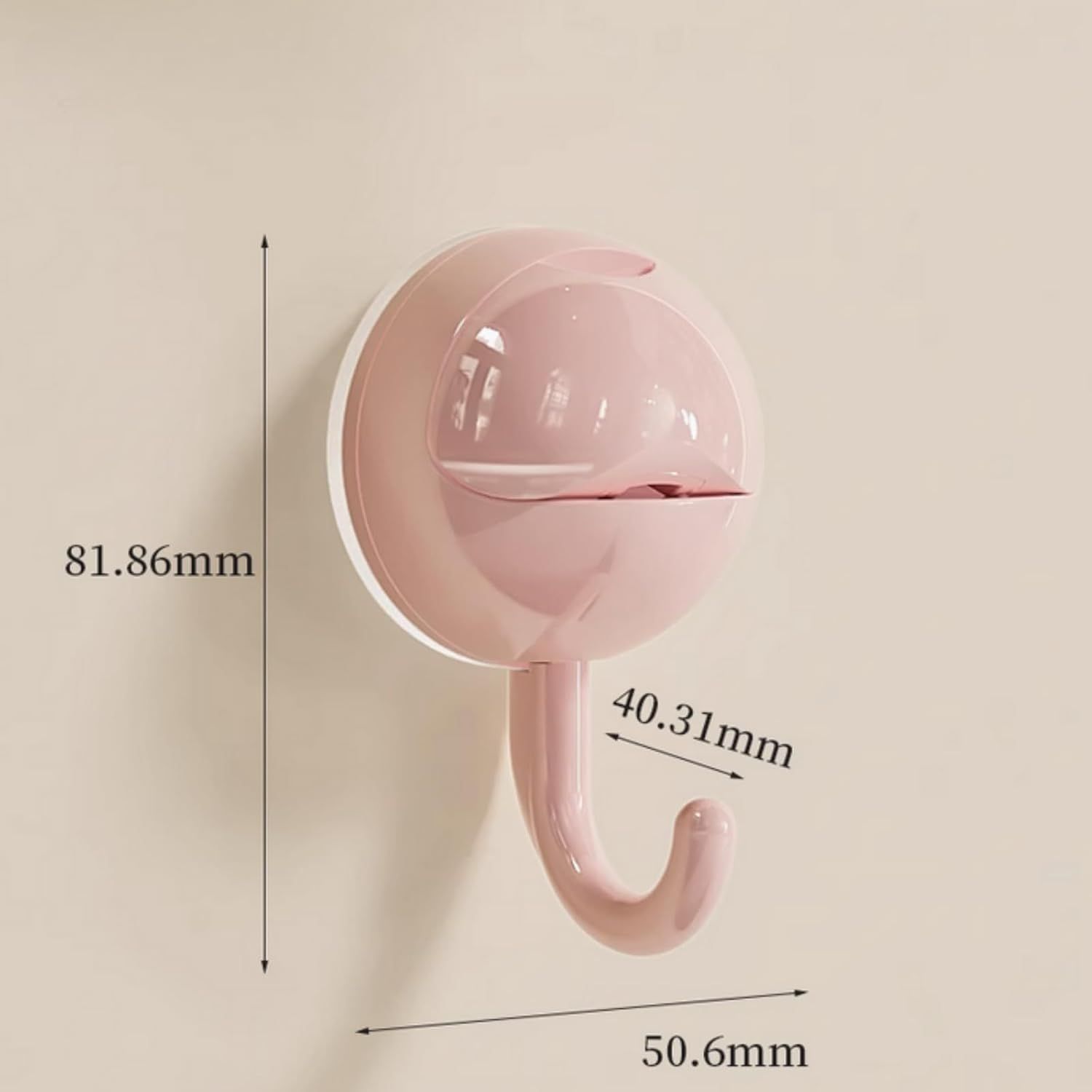 No-Drill Round Vacuum Suction Cup Hooks Pastel Colors