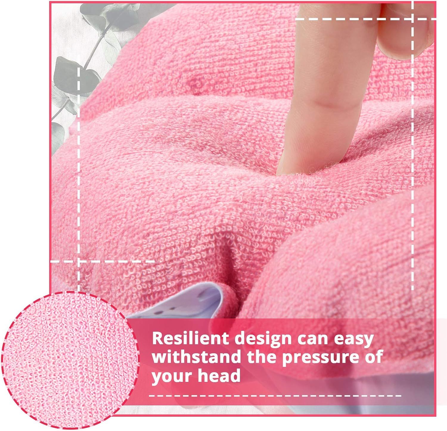 2 Pieces Inlatable Bath Pillow with Suction Cups