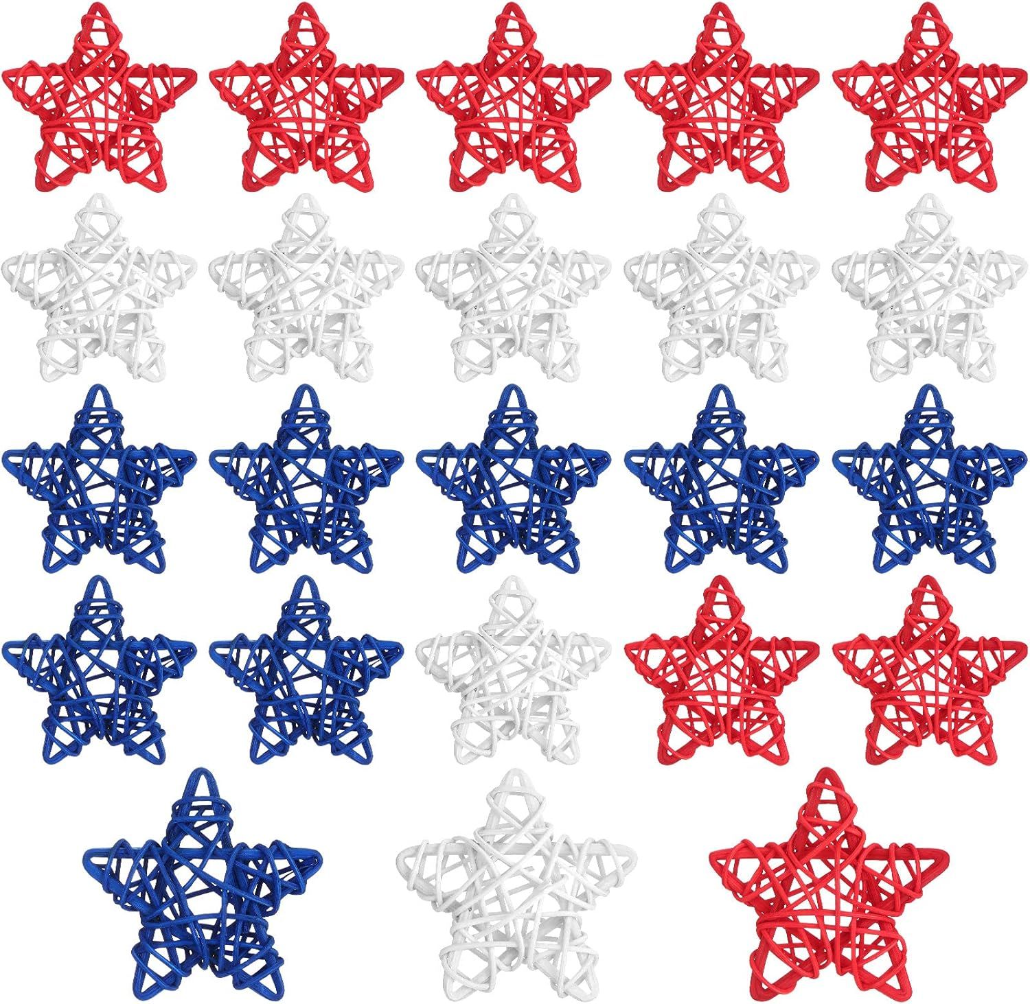 24 Pcs 4th o July Natural Rattan Stars Decoration 250th Anniversary Memorial Day Patriotic Red White Blue Wicker Rattan Stars or Vase Bowl iller Home DIY Crat Ornament Hanging Table Decor 24 Pcs 4th o July Natural Rattan Stars Decoration 250th Anniversary Memorial Day Patriotic Red White Blue Wicker Rattan Stars or Vase Bowl iller Home DIY Crat Ornament Hanging Table Decor