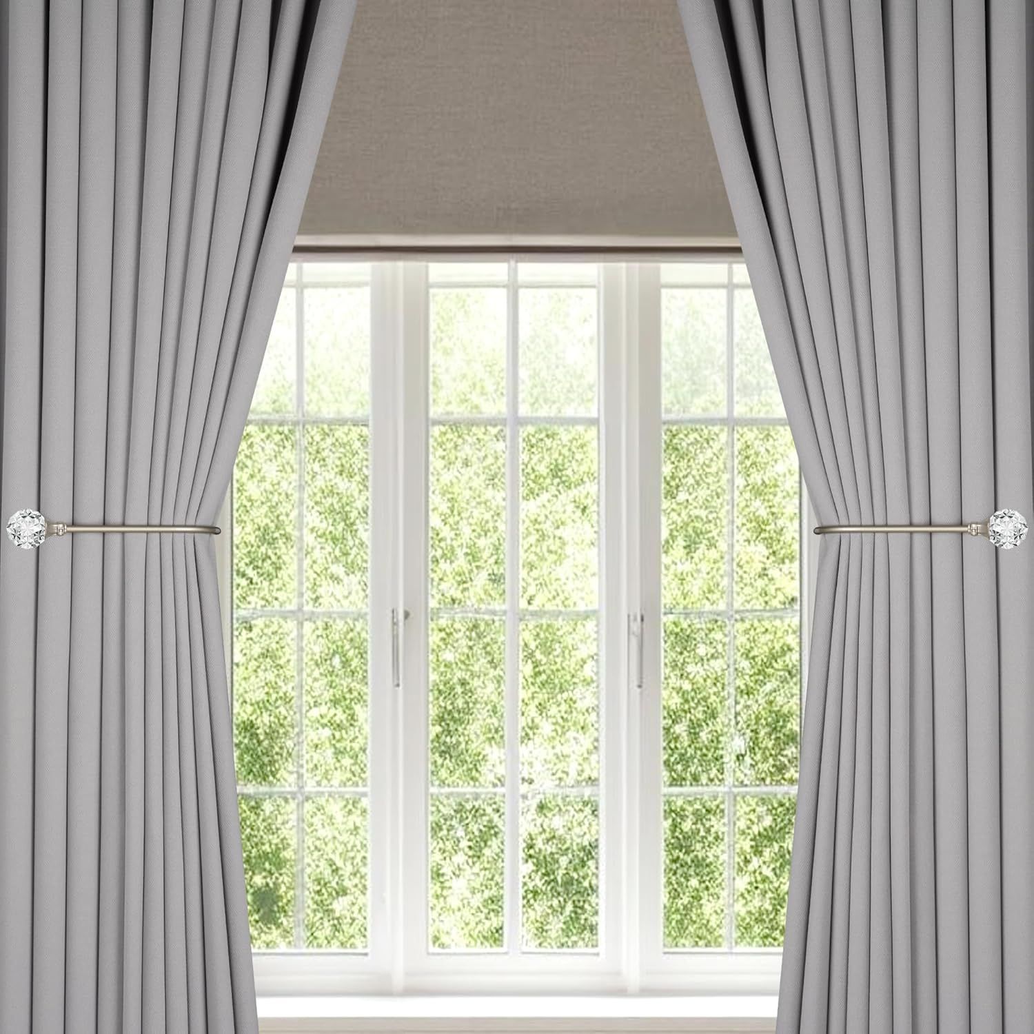Upgraded Curtain Tiebacks Set o 2 - Wall Mounted Heavy Duty Adjustable Curtain Holdbacks or Heavy Curtains
