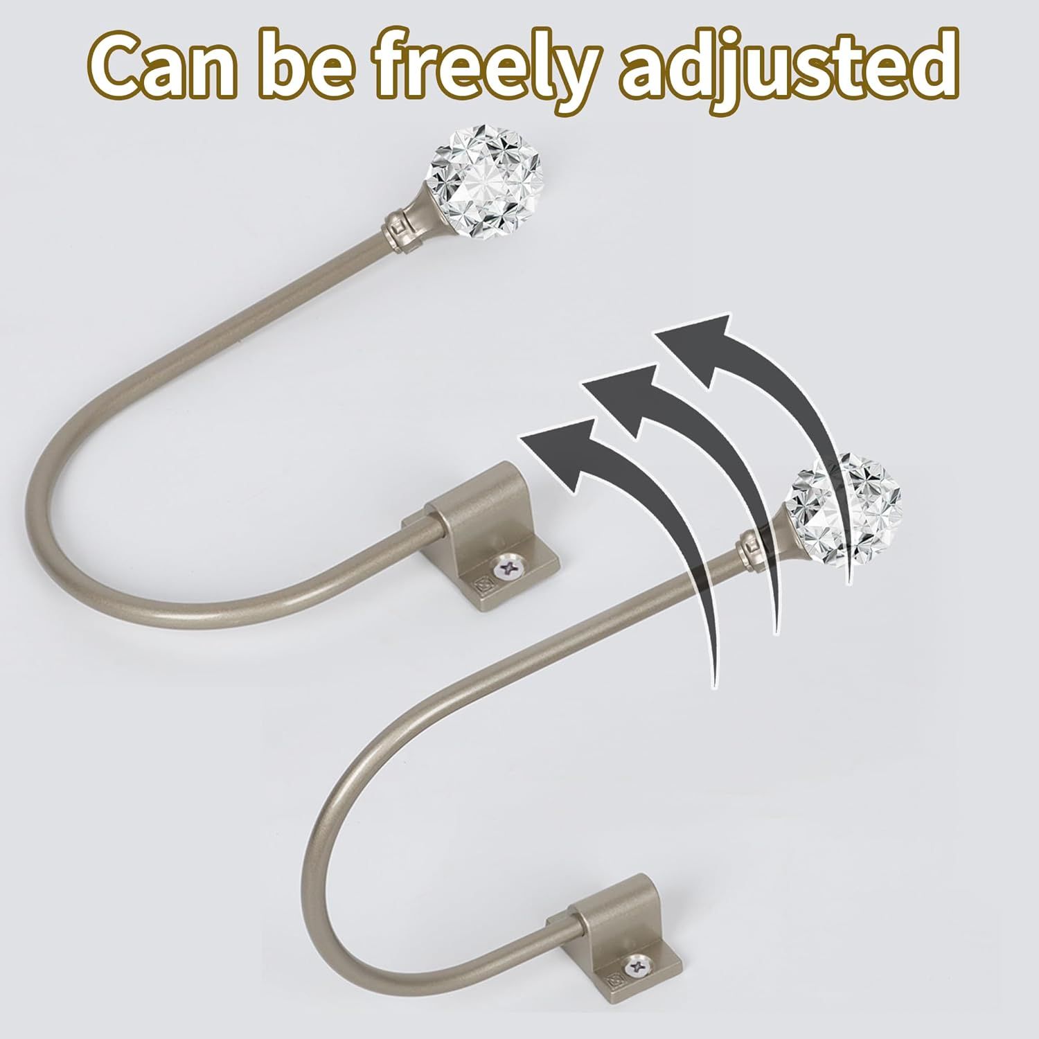 Upgraded Curtain Tiebacks Set o 2 - Wall Mounted Heavy Duty Adjustable Curtain Holdbacks or Heavy Curtains