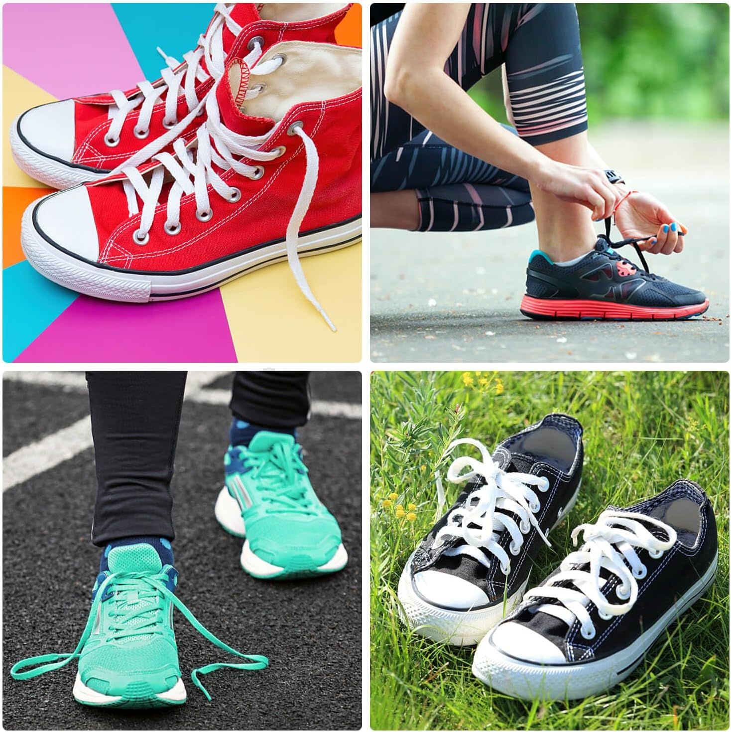 lat Shoe Laces or Sneakers: 6/25 inch Narrow Athletic Shoelaces 2 Pair