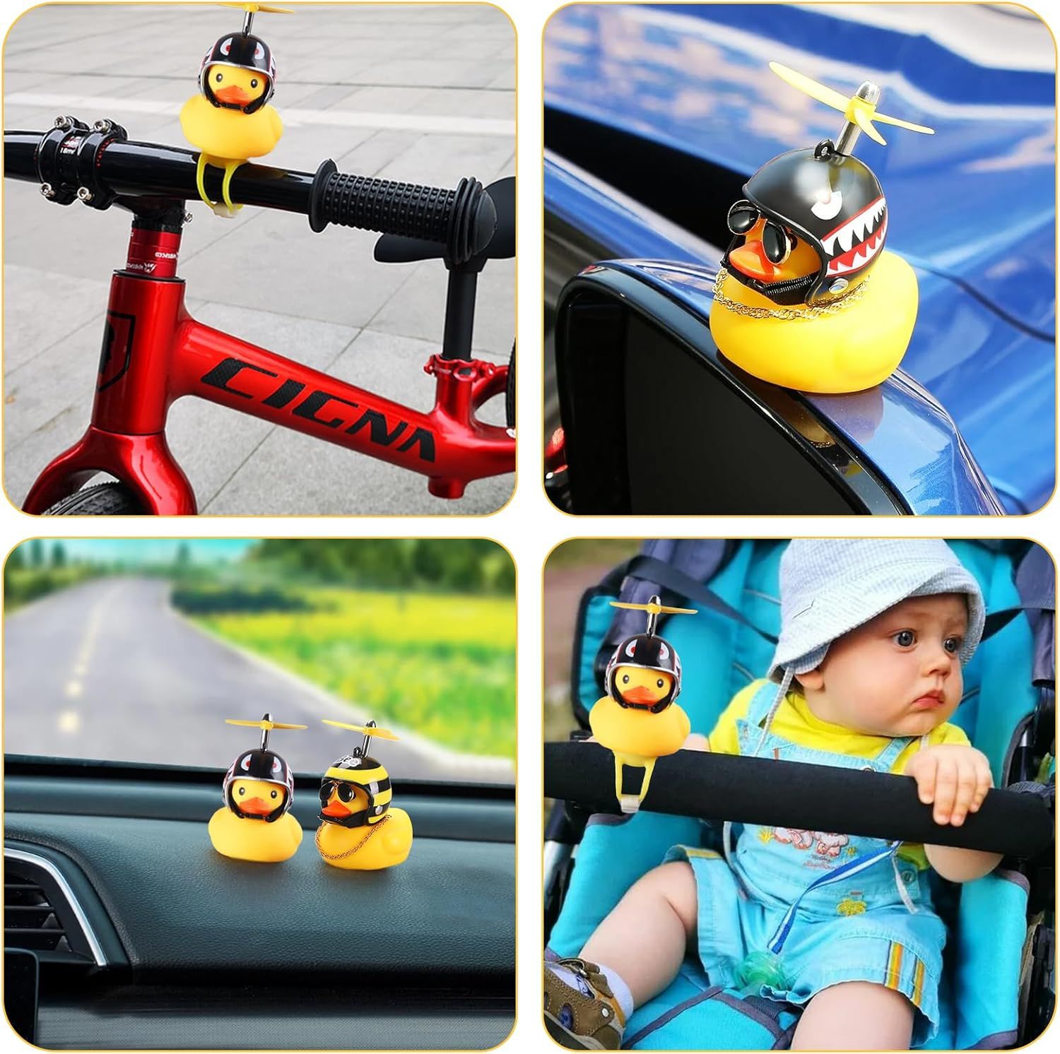 2 Pack Rubber Duck Car Ornaments
