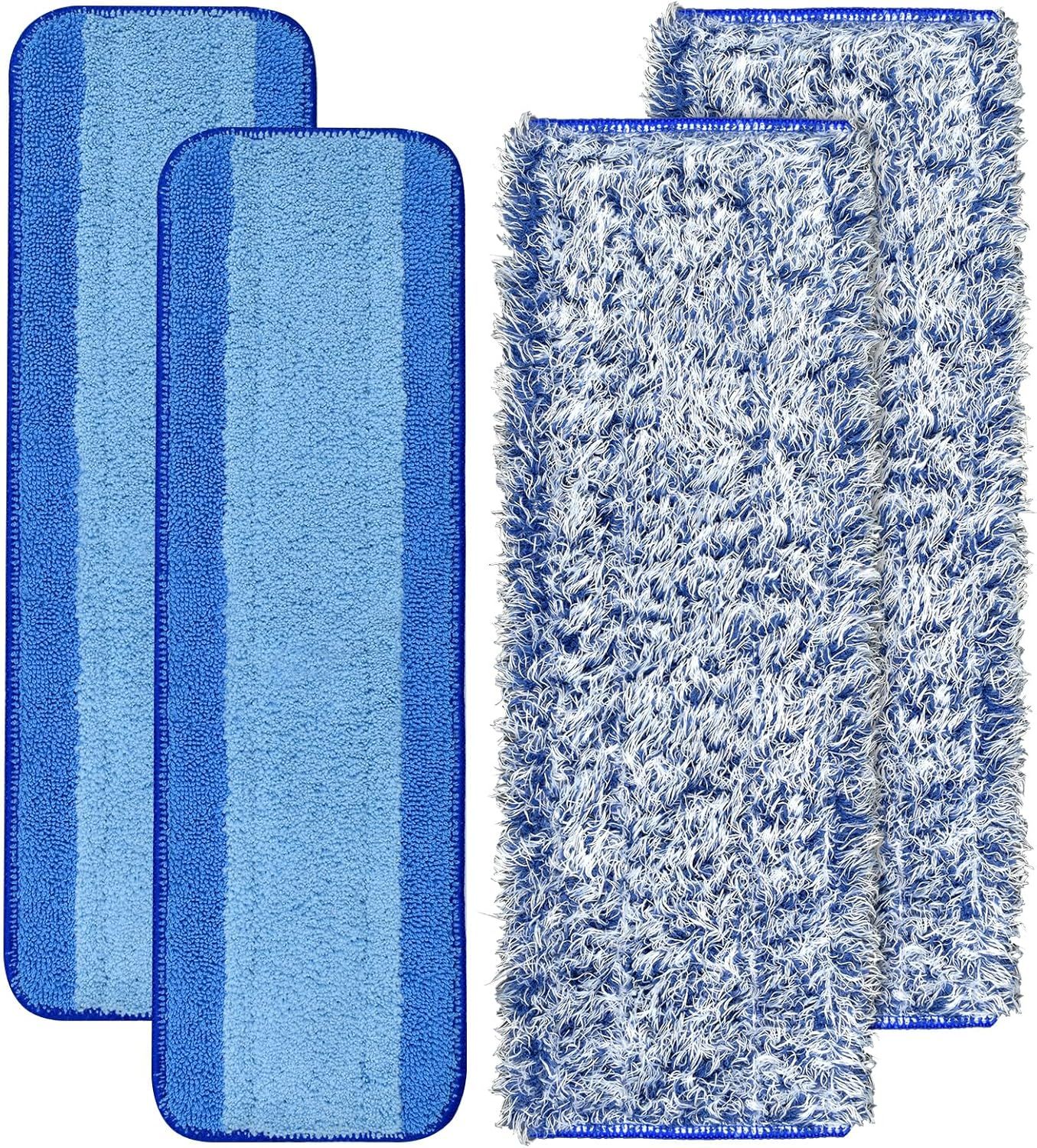 4 Pack Microiber Cleaning Pad or Bona Mop Sae or Hardwood & Hard Surace loors Dry Wet loor Cleaning - Includes 2 Microiber Cleaning Pad and 2 Dusting Pad - Microiber Mop Pads or 18Inch Mop
