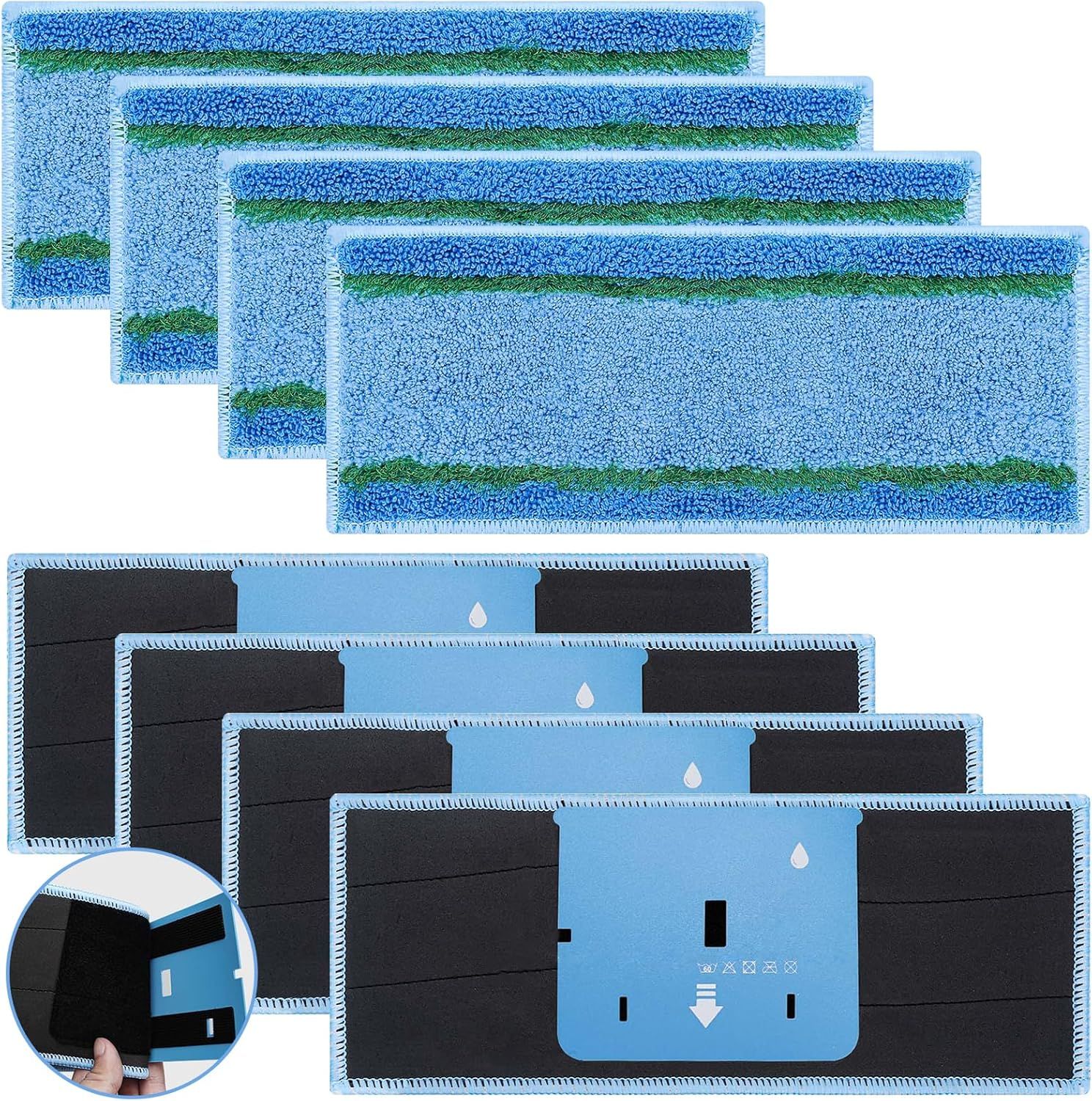 8 Pack Upgraded M6 Wet Mopping Pads or iRobot Braava Jet M6 Series (6110) (6012) (6112) (6113) Ultimate Robot Mops, New Sticky Design, Detachable, Washable and Reusable M6 Pads Accessories Parts