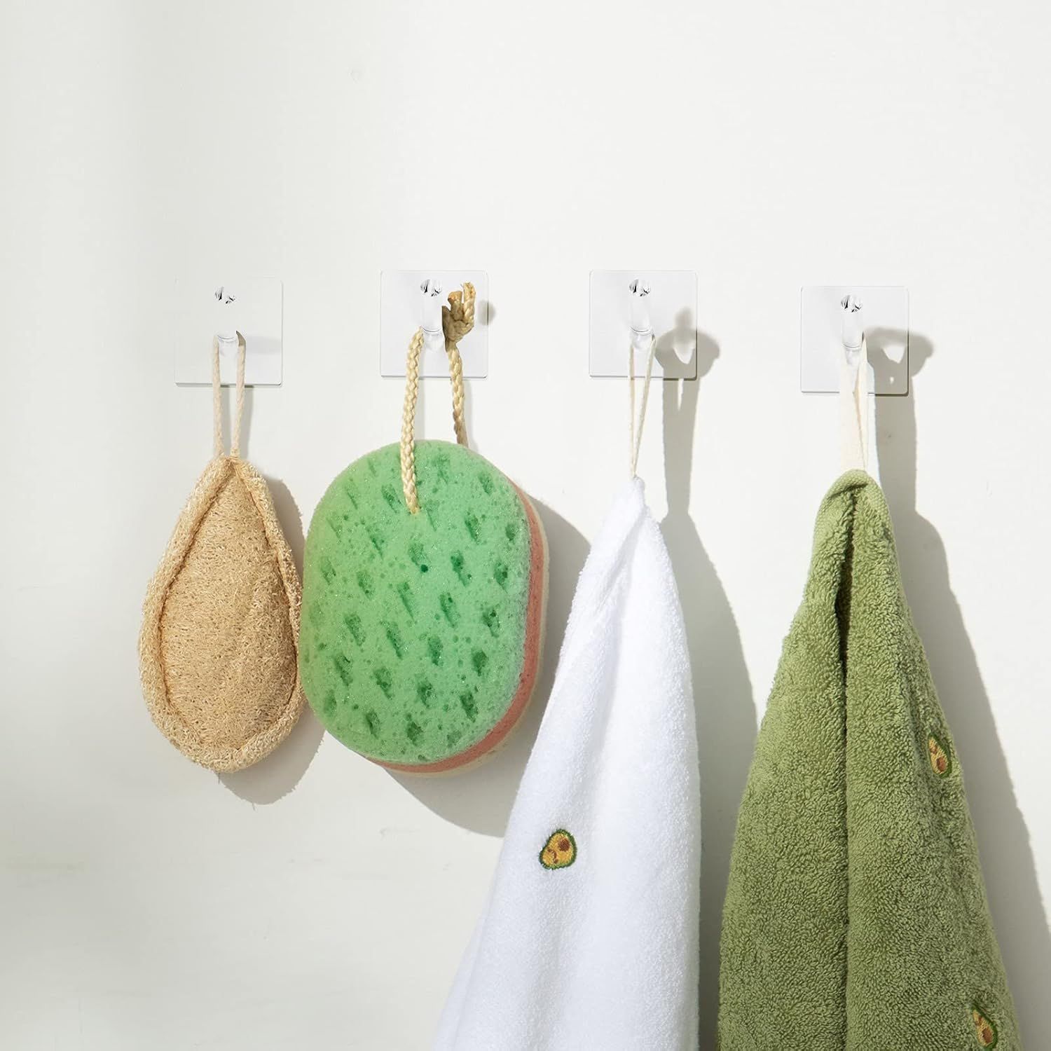 12 Pieces Acrylic Wall Mounted Coat Hooks Hat Rack Robe Single Organizer Adhesive Clear Wall Hook Decorative or Clothes