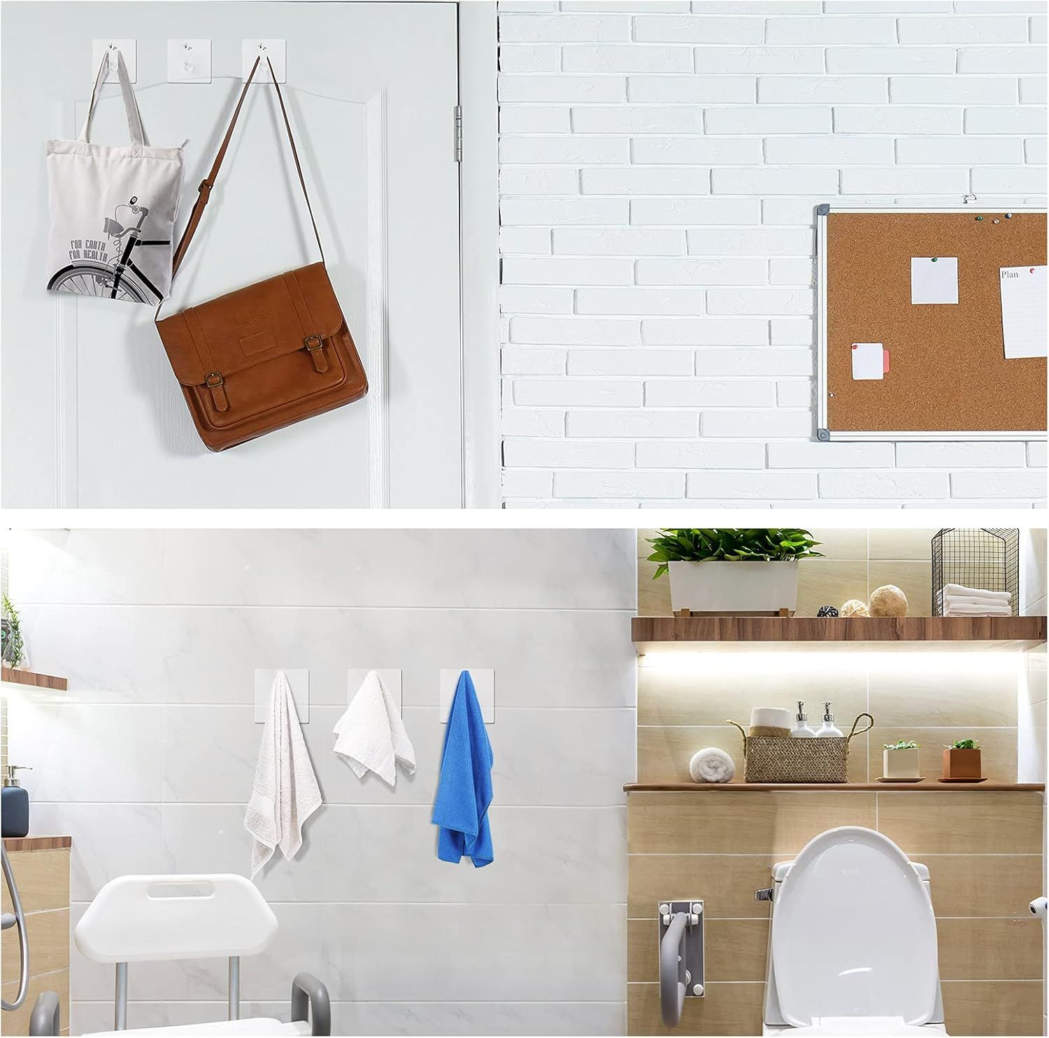 12 Pieces Acrylic Wall Mounted Coat Hooks Hat Rack Robe Single Organizer Adhesive Clear Wall Hook Decorative or Clothes