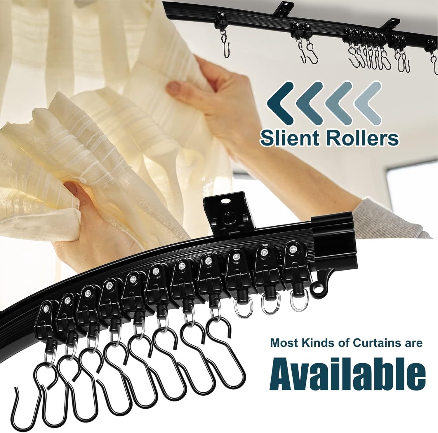 6.5 eet/ 2 Meters lexible Bendable Ceiling Curtain Track