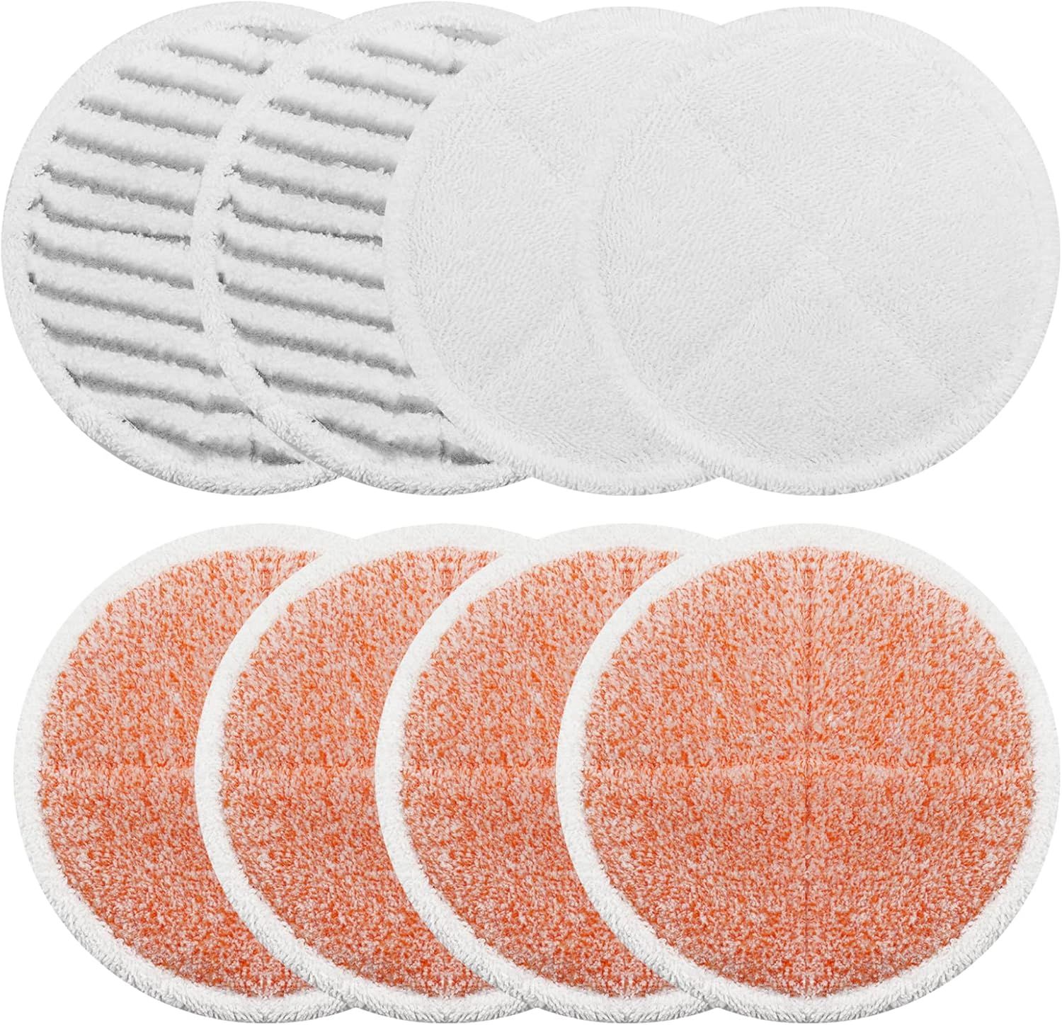Spinwave Mop Pads Replacement Set Compatible with Bissell Spinwave 2039A 2124: 4 Heavy Scrub Pads, 2 Sot Pads, 2 Scrubby Pads by (8Pack)