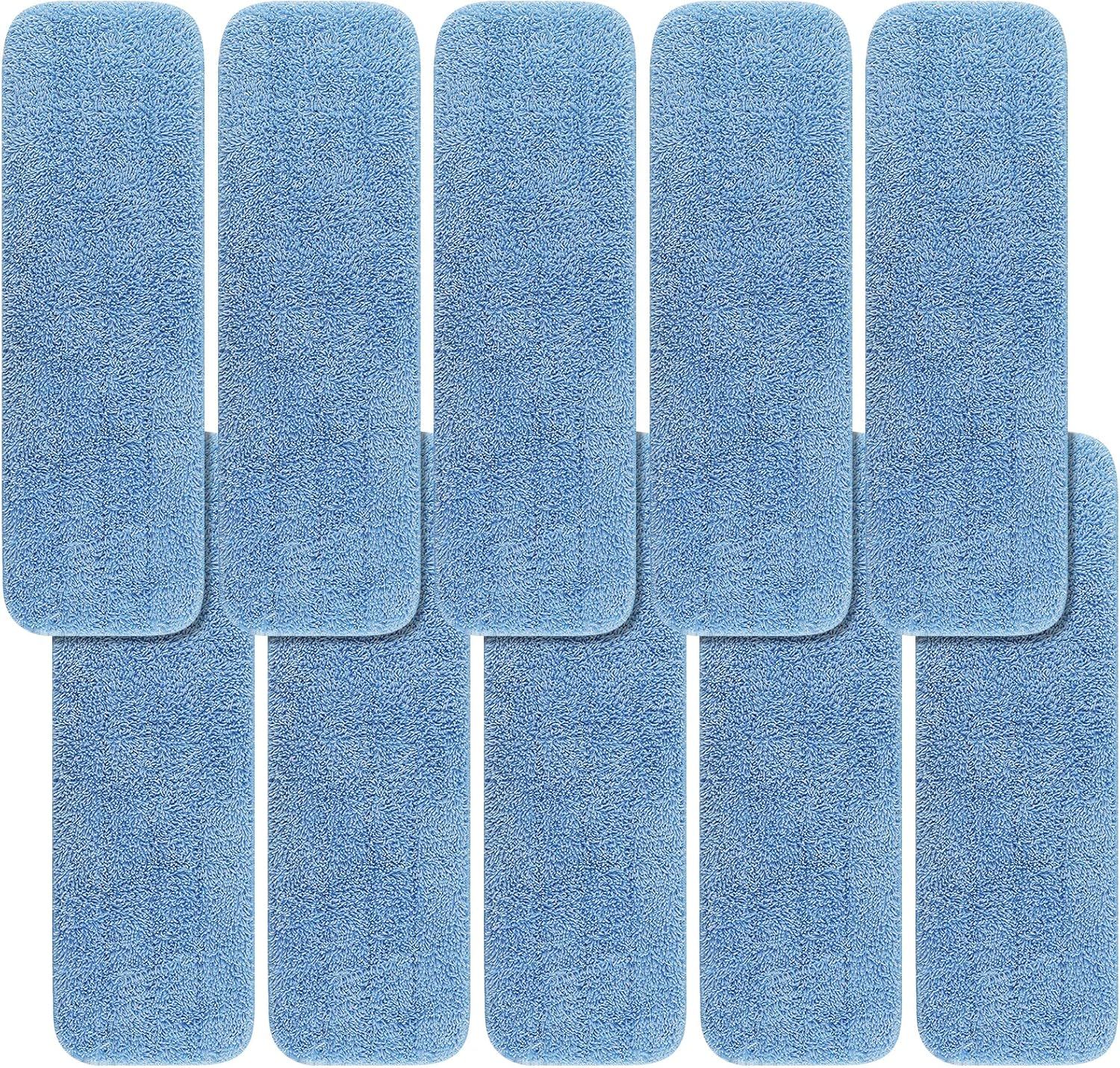 Replacement Mop Pads it or Rubbermaid Commercial 18" and 17" Mop - 10 Pack Wet & Dry Commercial Cleaning Reusable Reills it or Any lat System 17 and 18 Inch
