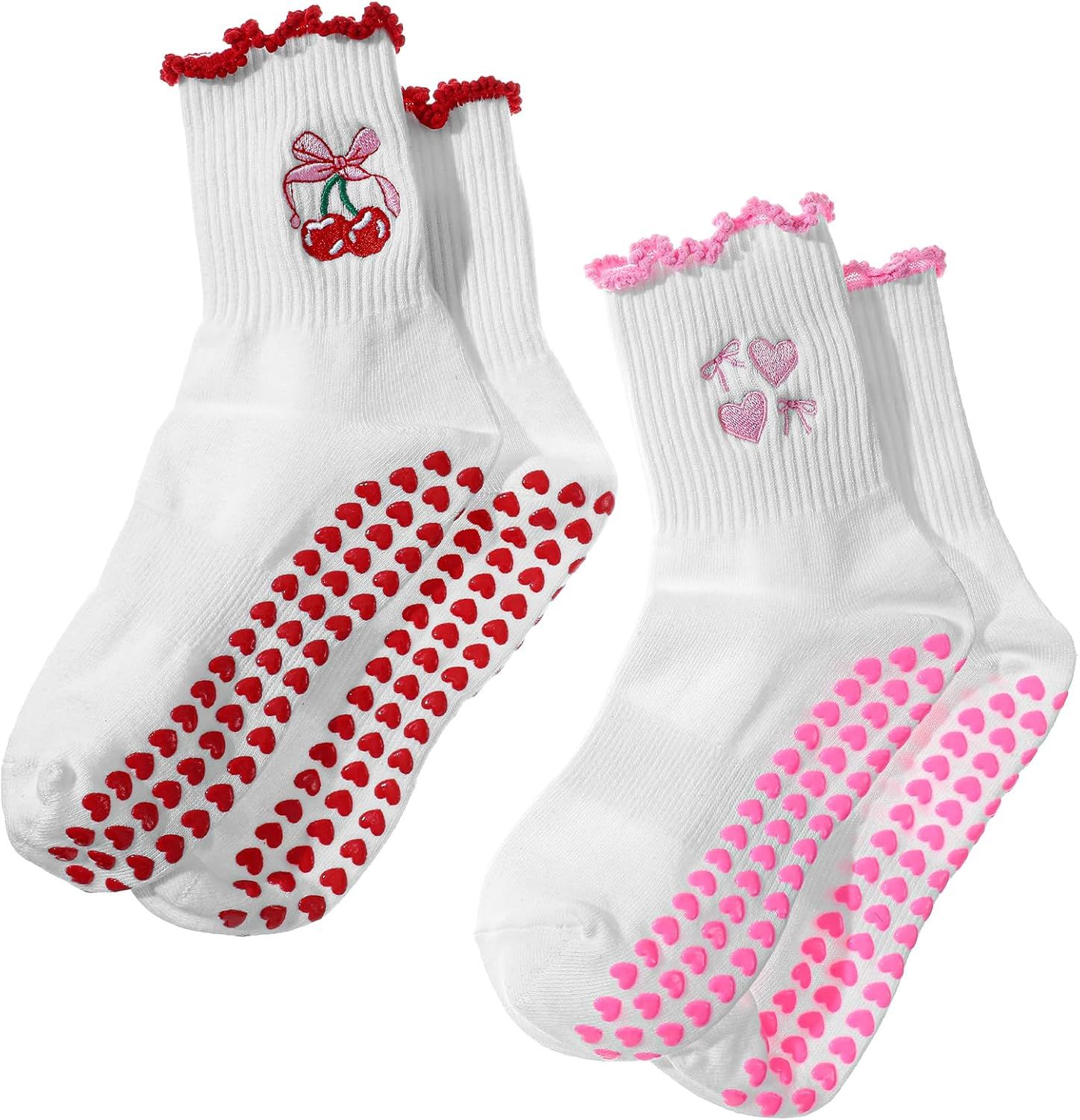 2 Pair Pilates Socks with Grips 2 Pair Pilates Socks with Grips