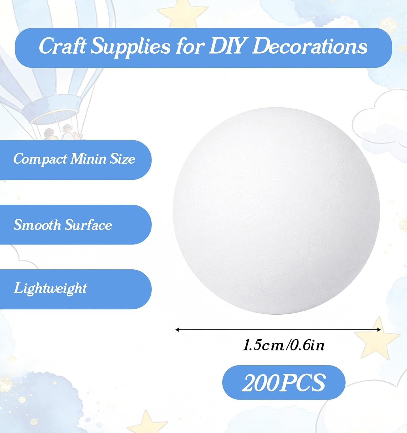 200 Pcs Styrofoam Balls Small