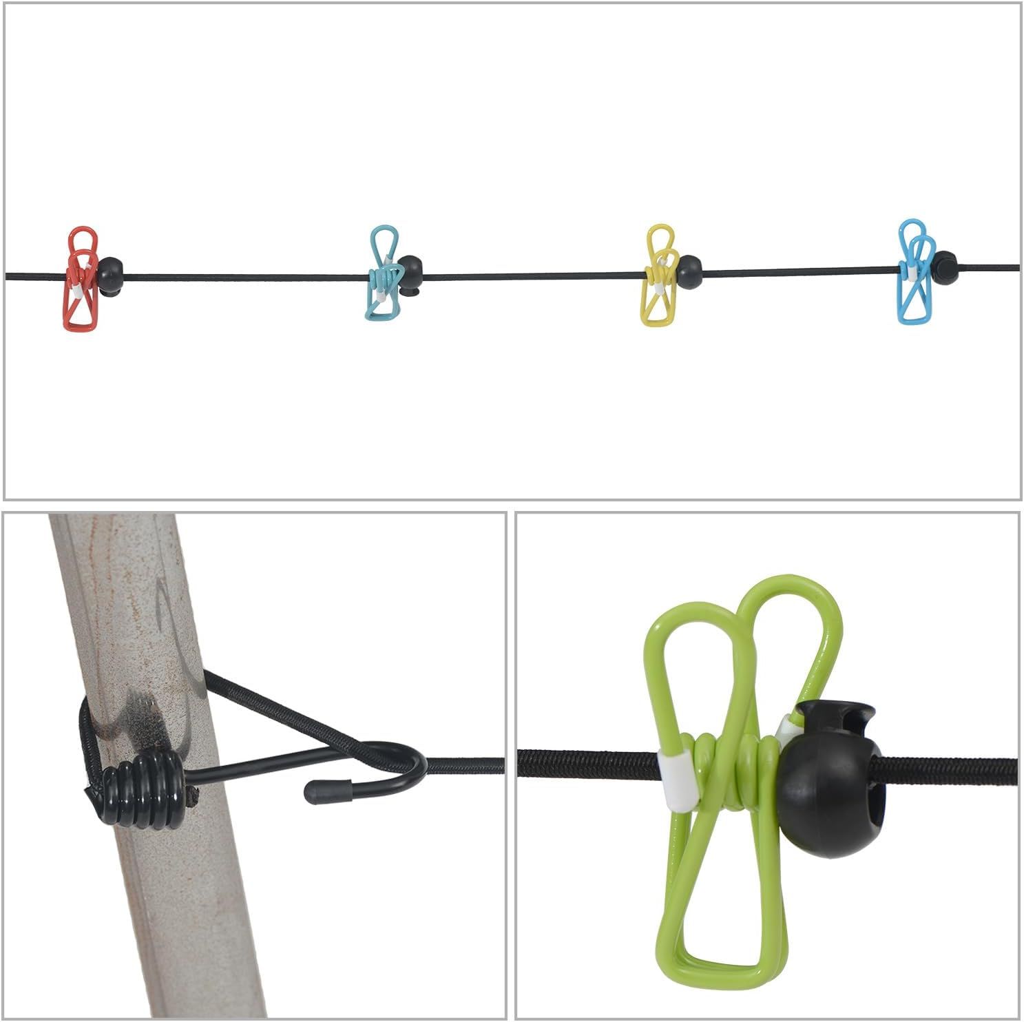 Portable Clothesline Retractable - Travel Drying Rack with Clothespins